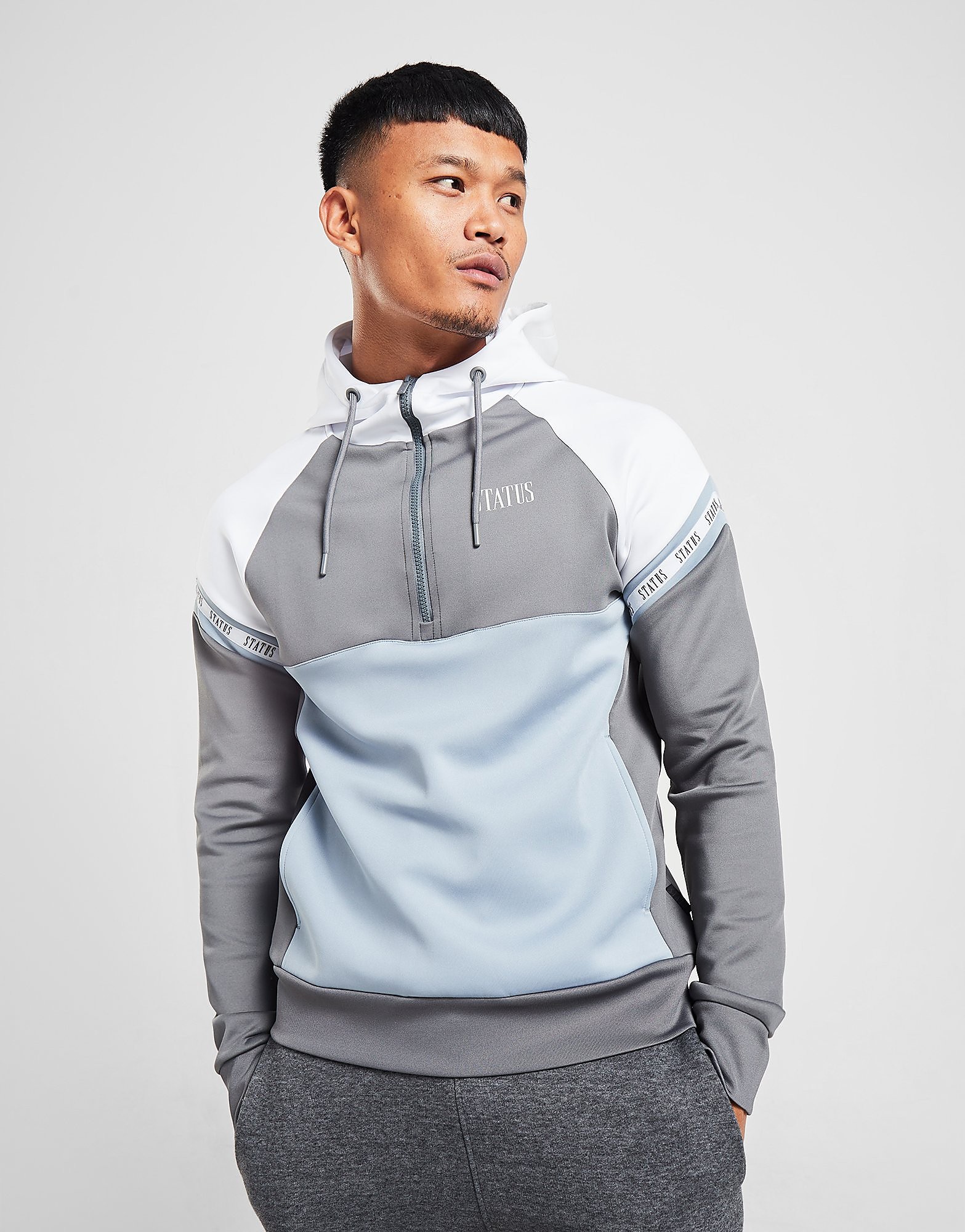 

Status Fleet Poly 1/2 Zip Hoodie - GREY - Mens, GREY