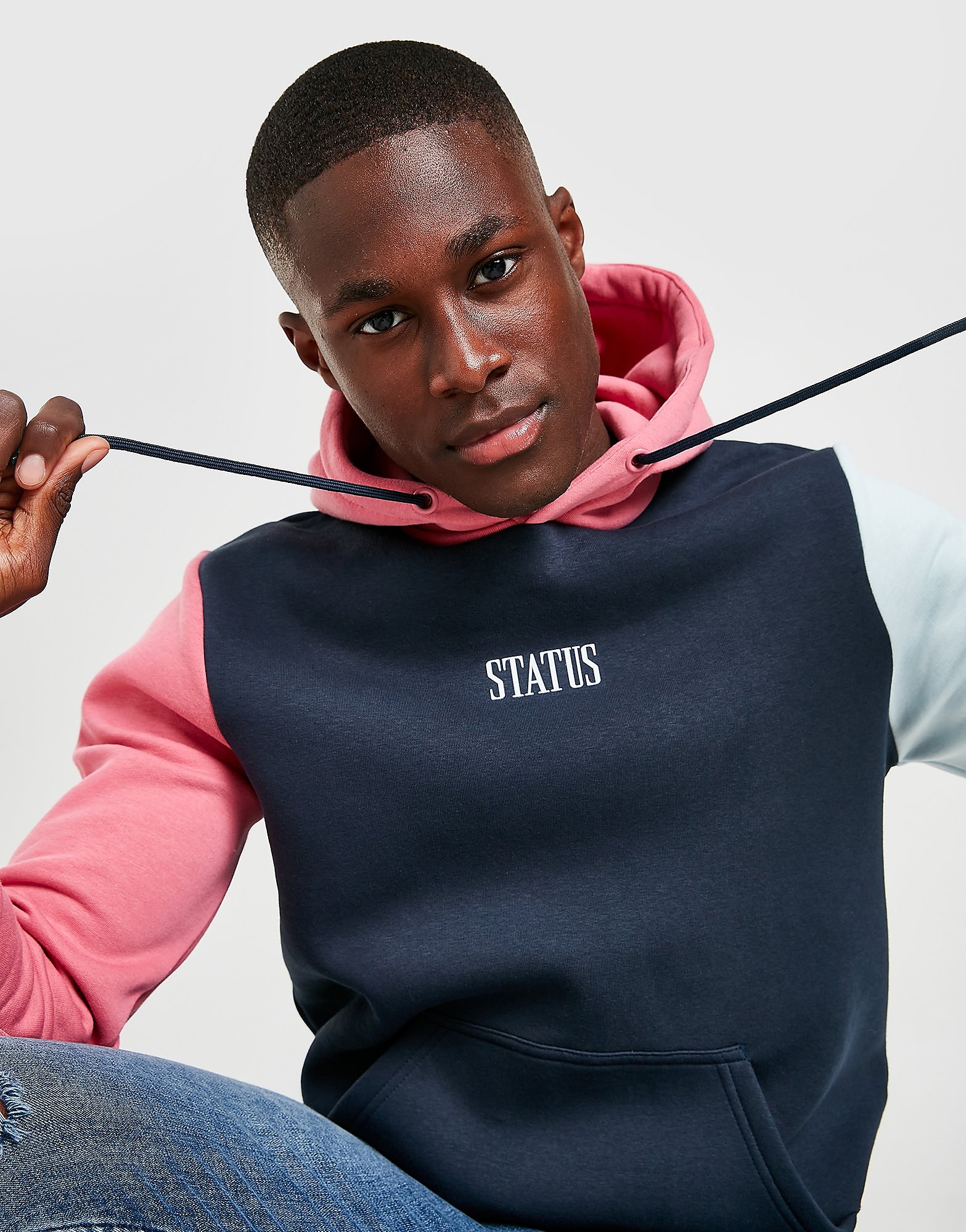 

Status Tri-Colour Hoodie - Blue - Mens, Blue