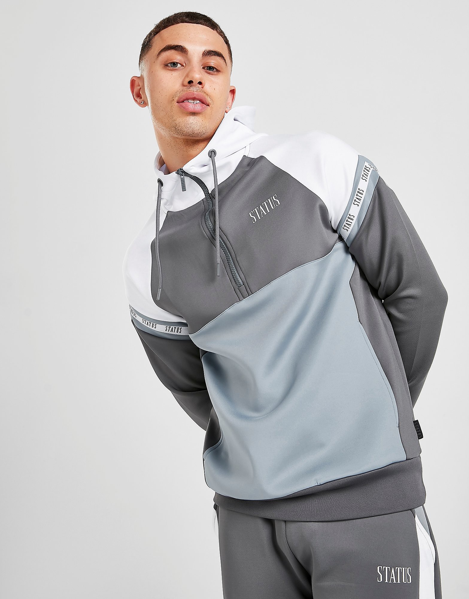 

Status Fleet Poly 1/2 Zip Hoodie - Grey - Mens, Grey