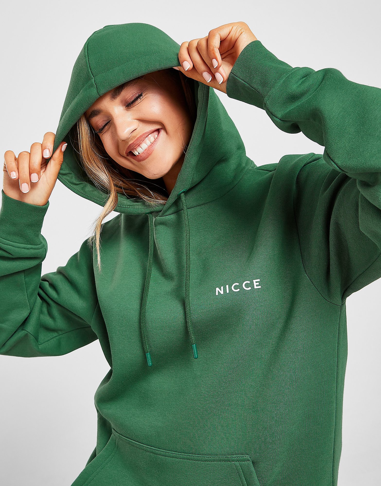 

Nicce Small Logo Hoodie - Green - Womens, Green
