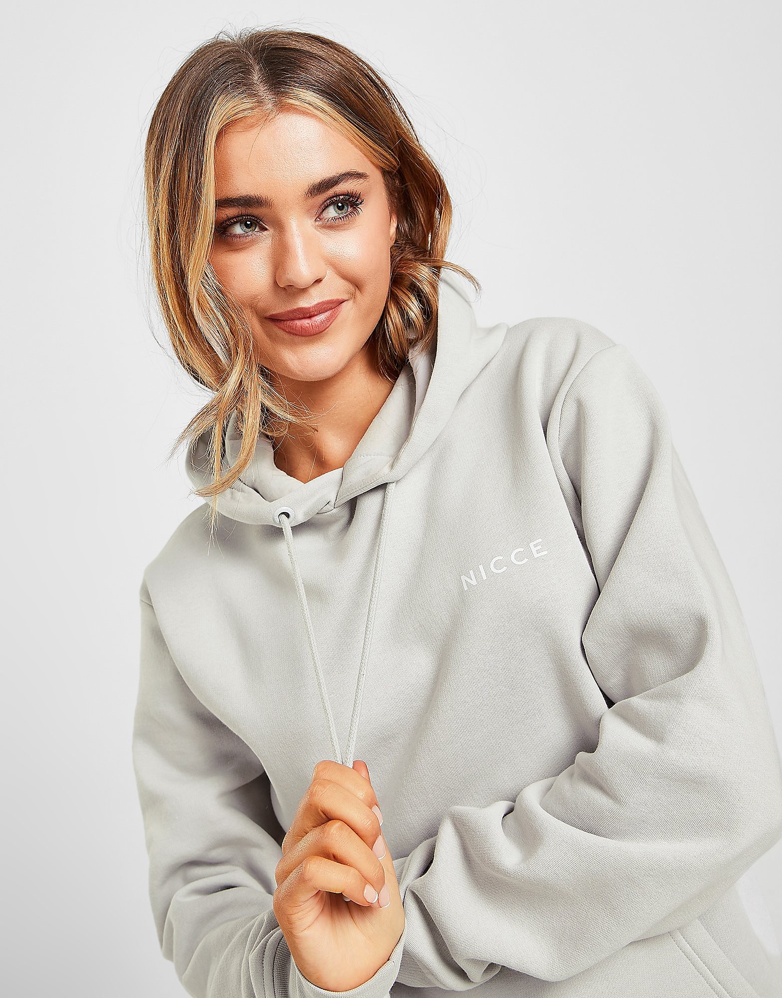 

Nicce Small Logo Hoodie - Grey - Womens, Grey