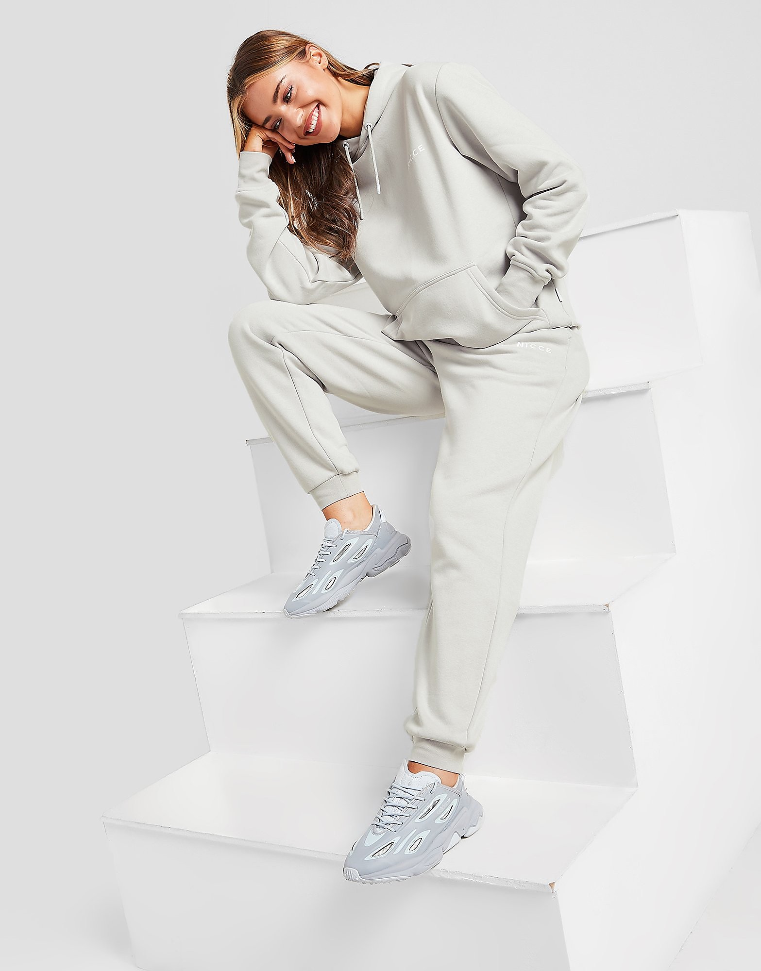 

Nicce Small Logo Oversized Joggers - Grey - Womens, Grey