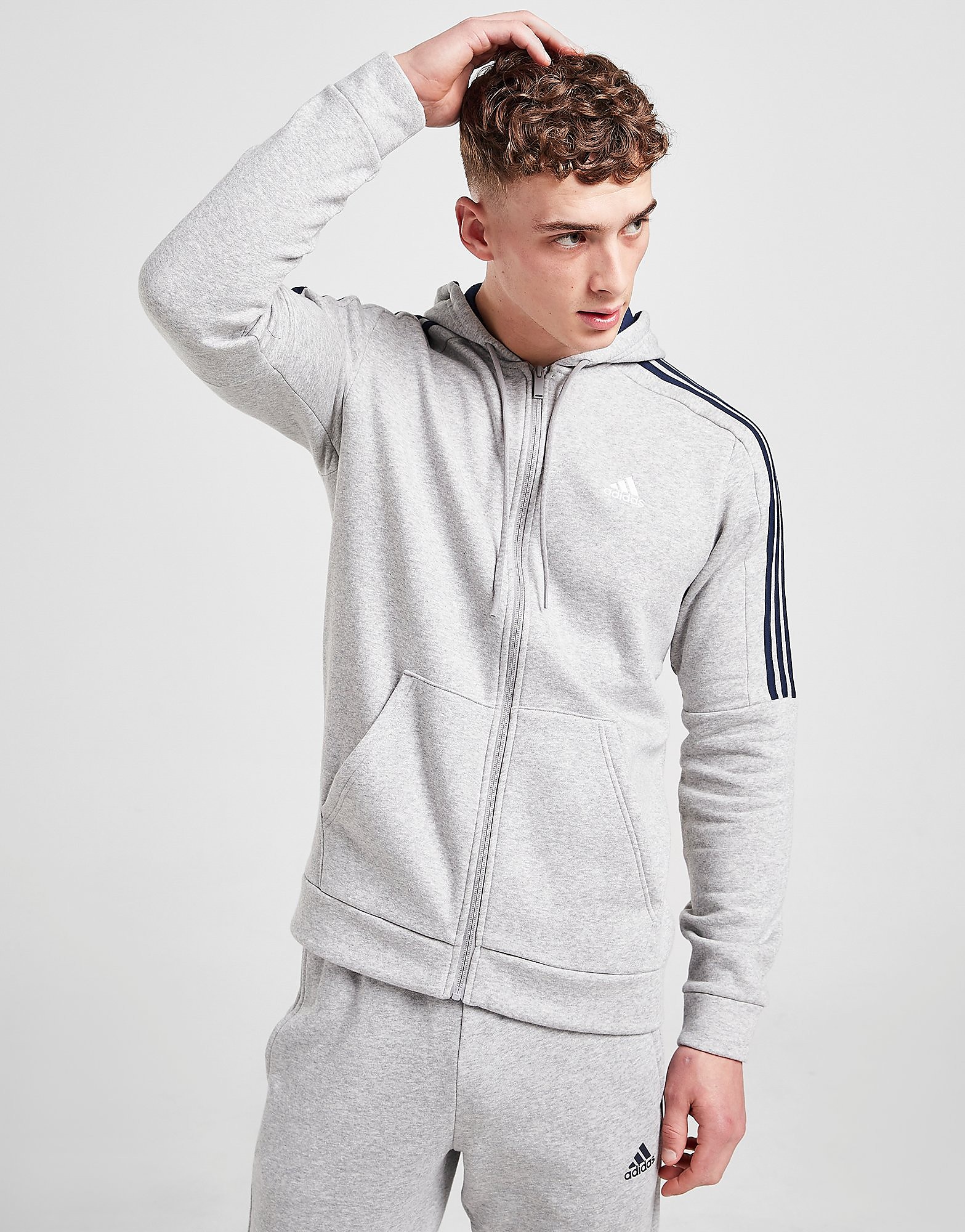 adidas Energize Full Zip Hoodie - Grey - Mens, Grey