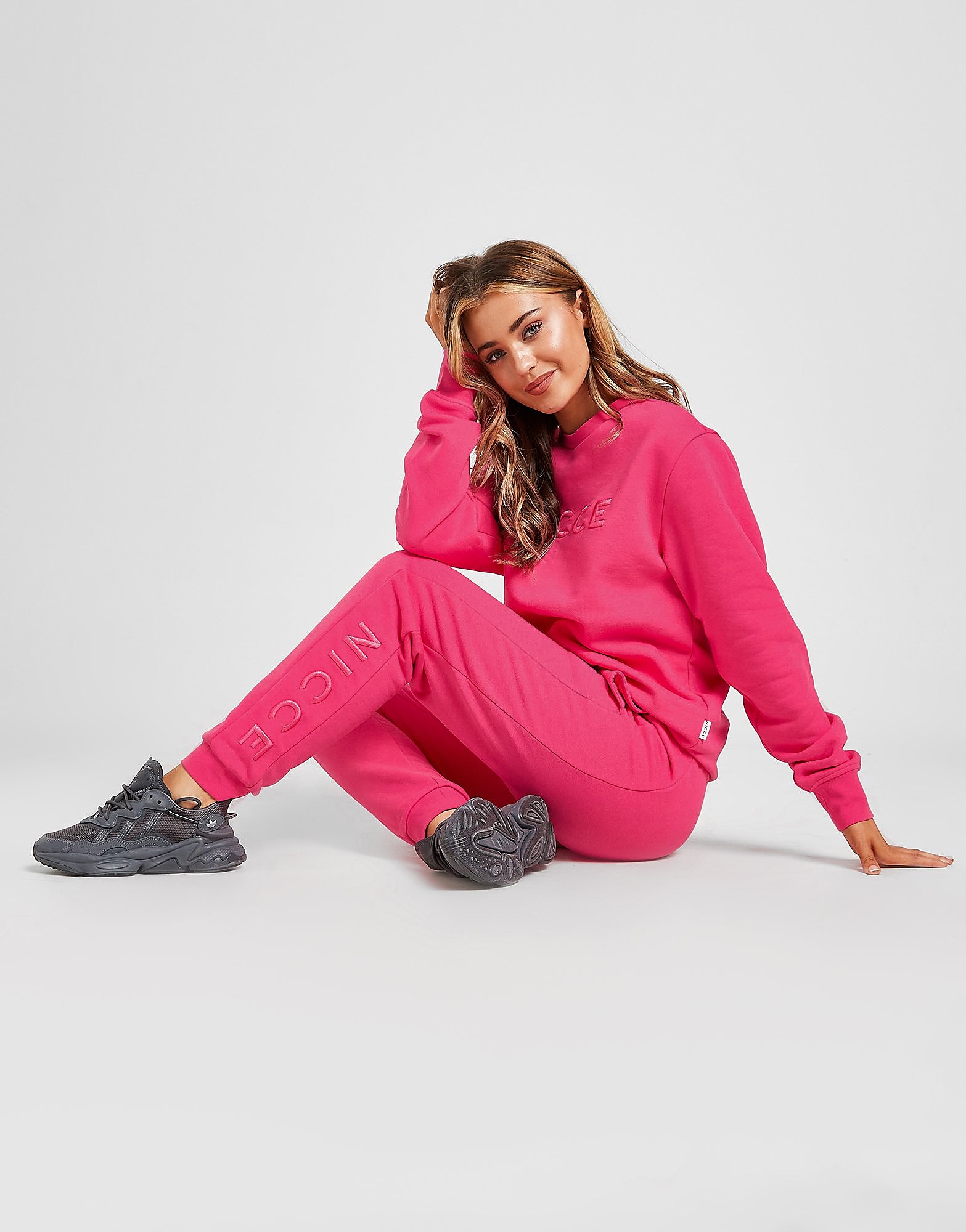 

Nicce Embroidered Logo Joggers - Pink - Womens, Pink
