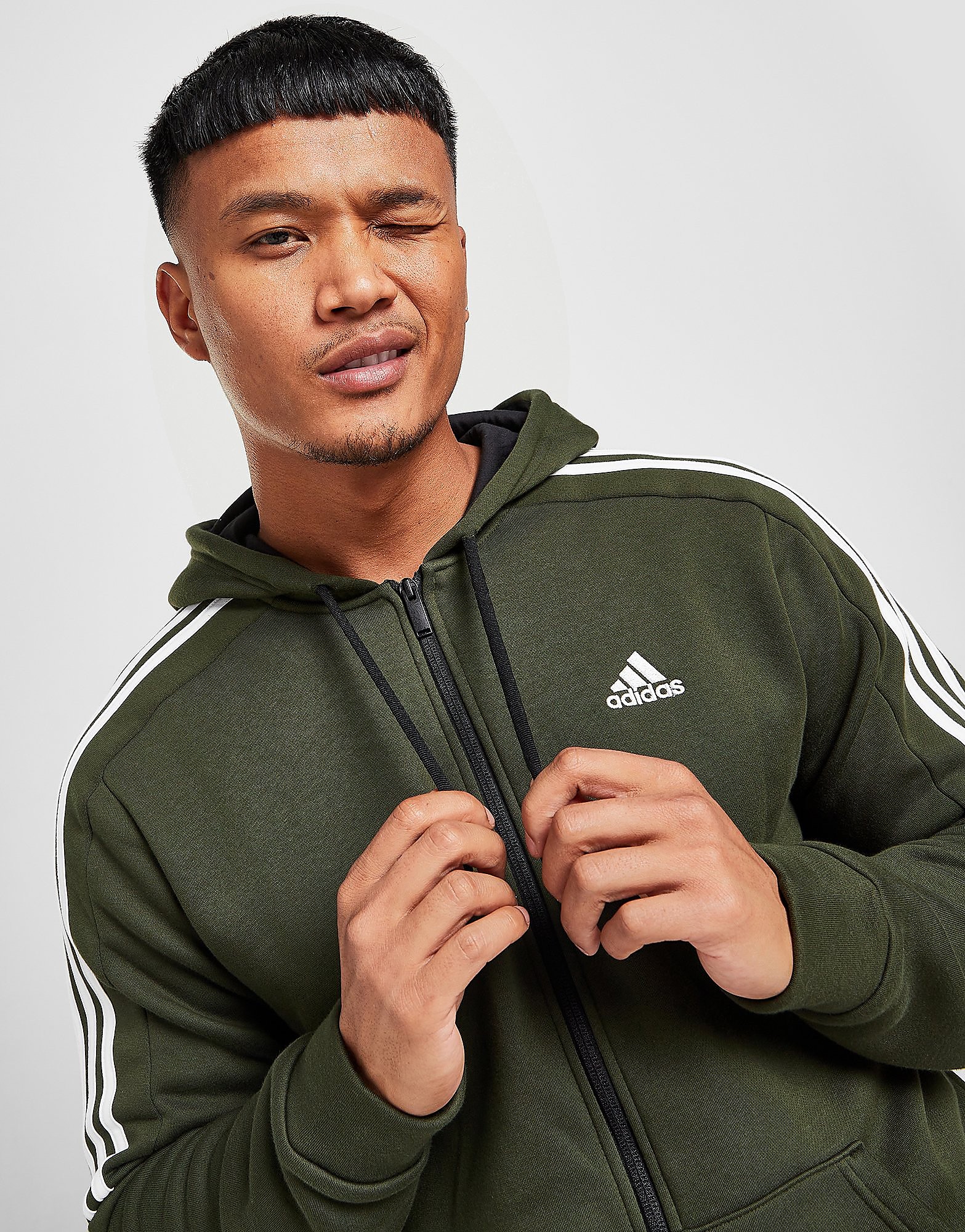 

adidas Energize Full Zip Hoodie - Only at JD - Green - Mens, Green