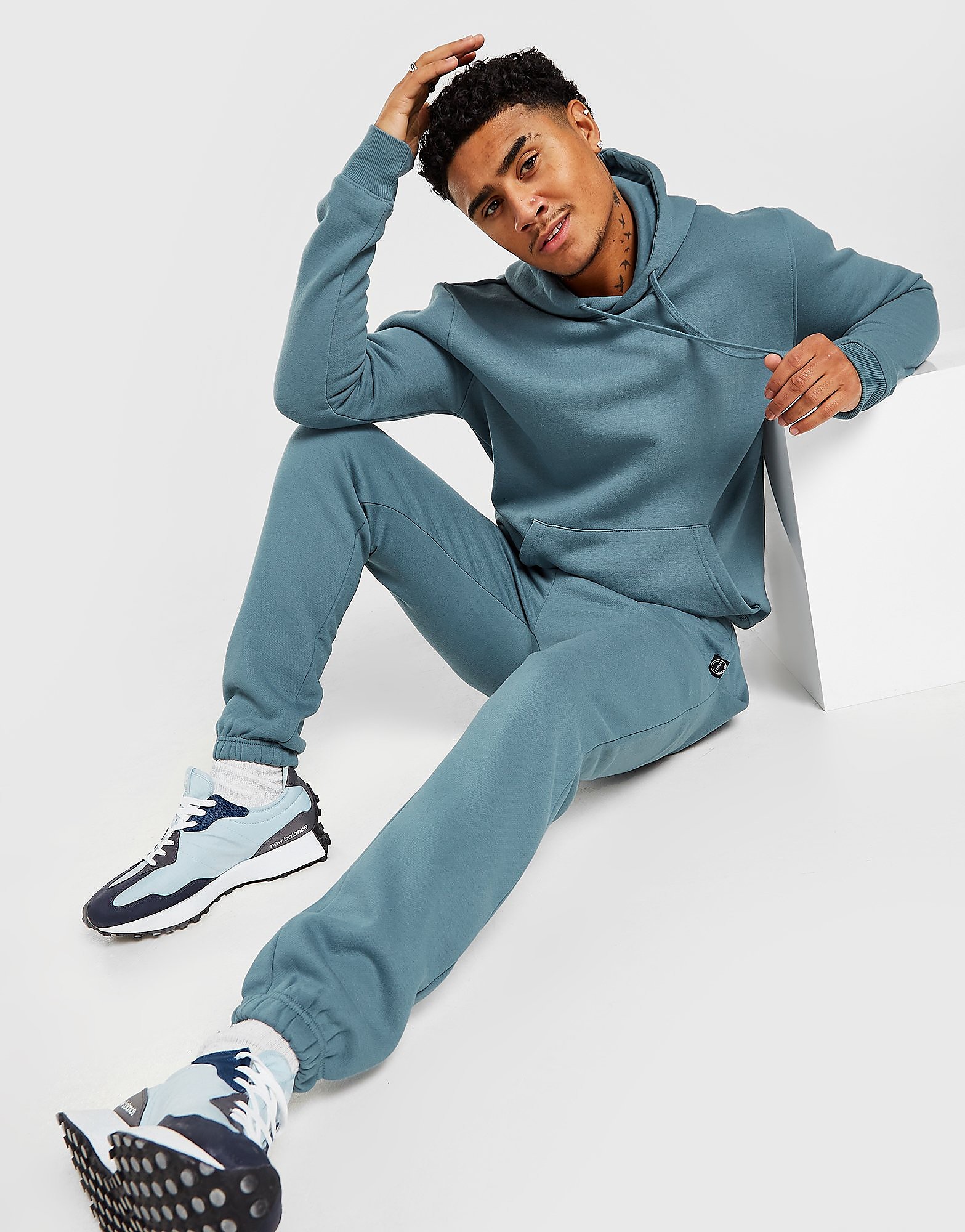 

Sustainable McKenzie Essential Overhead Fleece Tracksuit - Blue, Blue
