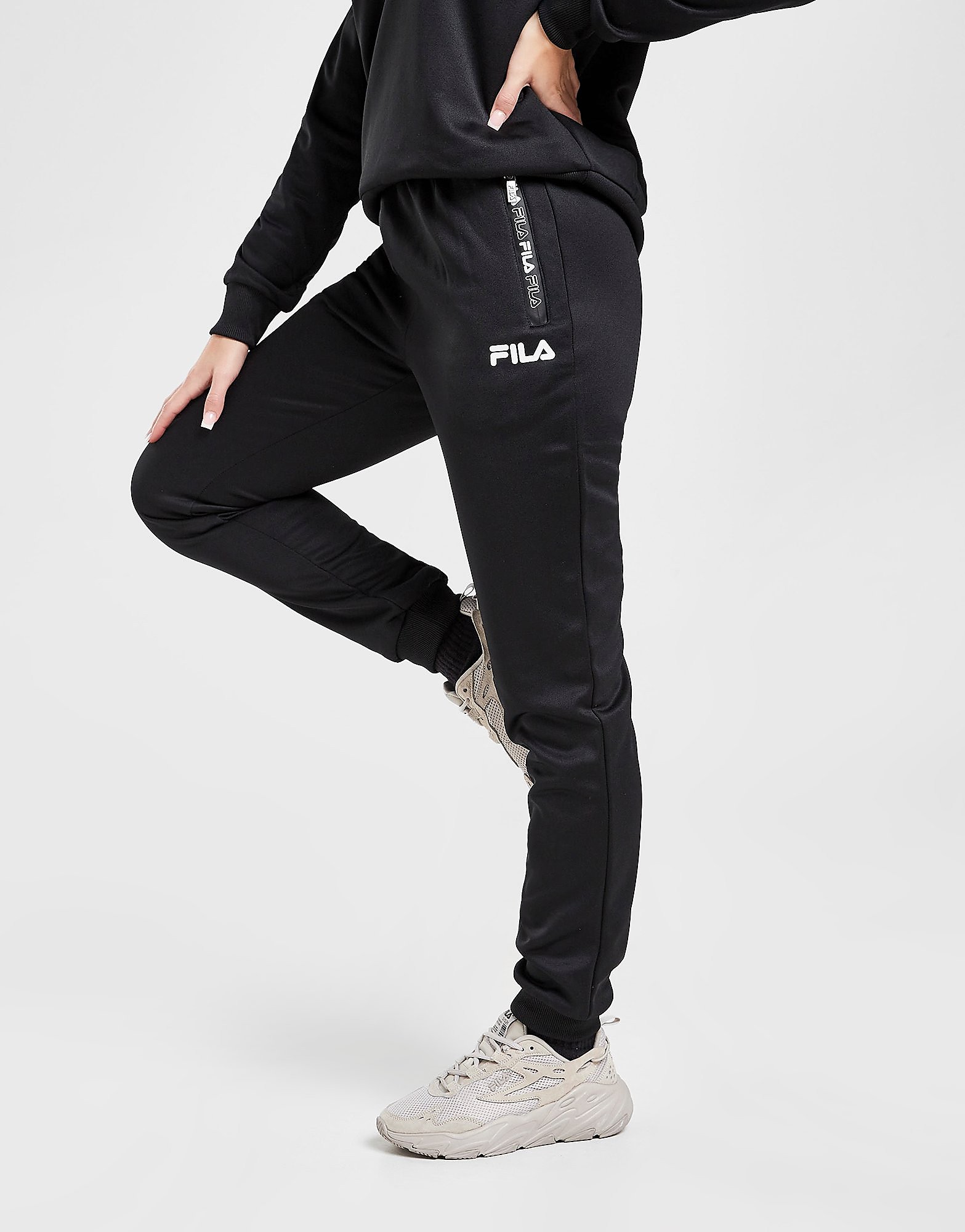 

Fila Poly Zip Track Pants - Only at JD - Black - Womens, Black