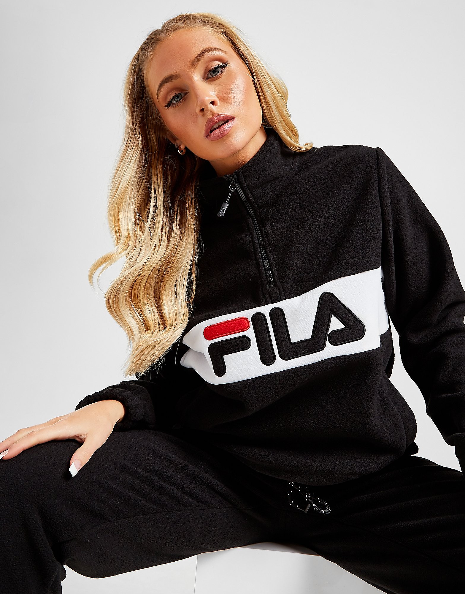 

Fila Polar Fleece 1/4 Zip Top - Only at JD - Black - Womens, Black