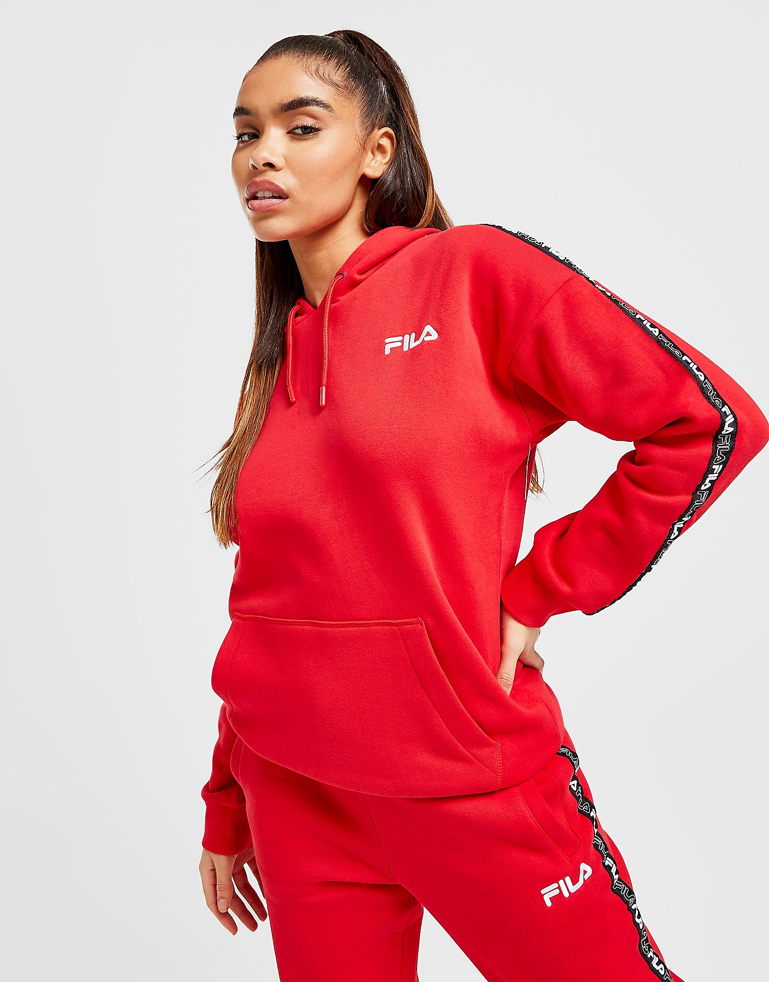 

Fila Tape Overhead Hoodie - Only at JD - Red - Womens, Red