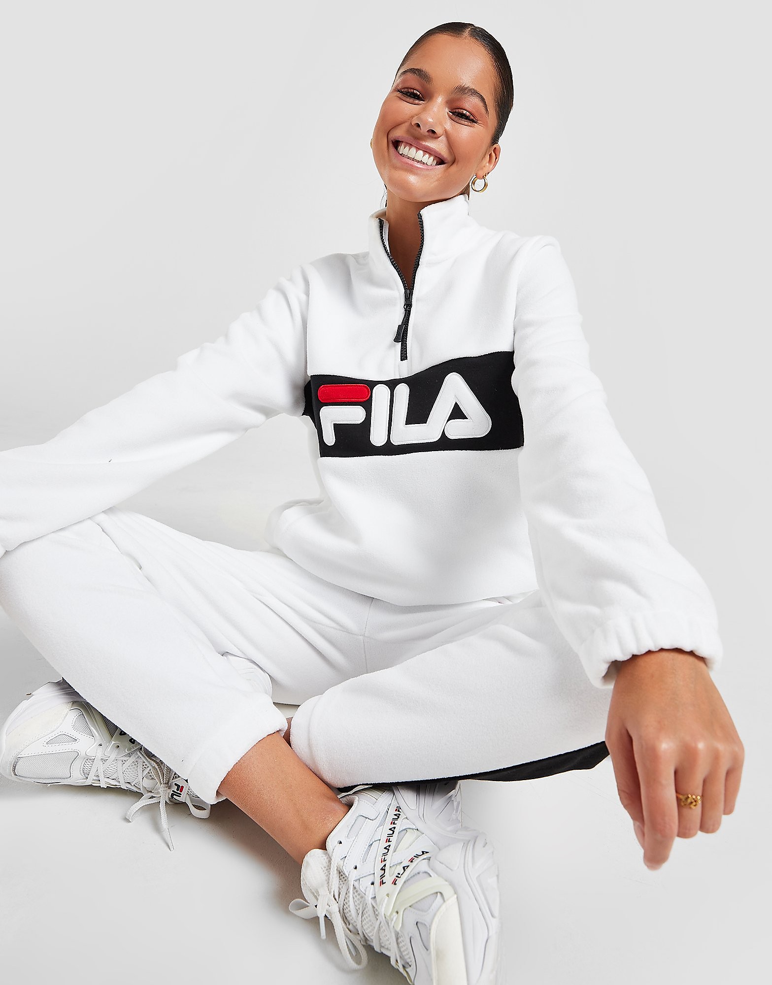 

Fila Polar Fleece 1/4 Zip Top - Only at JD - White - Womens, White