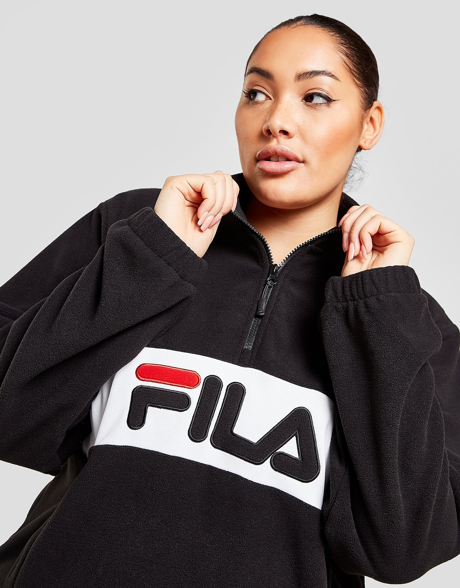 

Fila Polar Fleece Plus Size 1/4 Zip Top - Only at JD - Black - Womens, Black