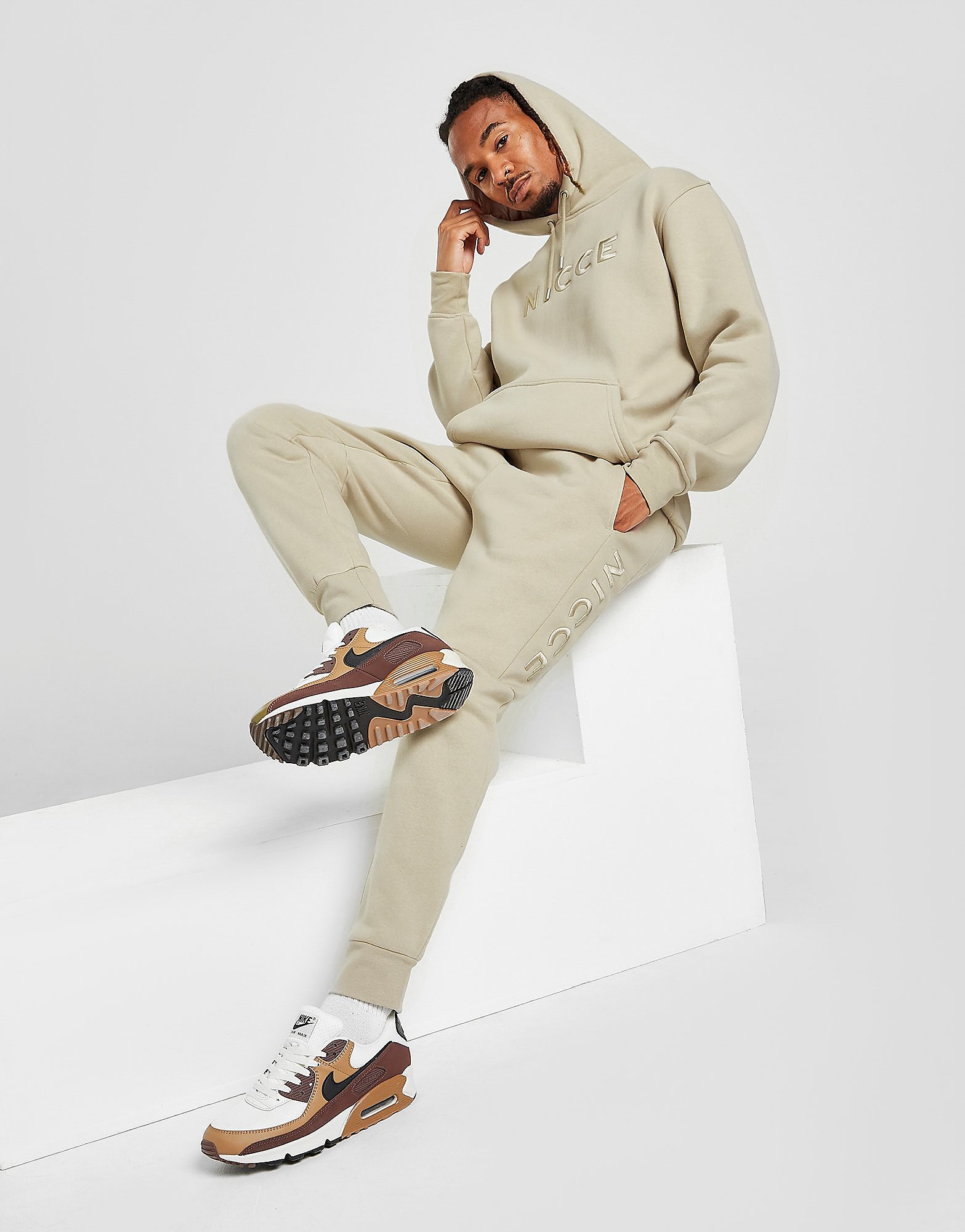 

Nicce Mercury Fleece Tracksuit - Only at JD - Beige - Mens, Beige