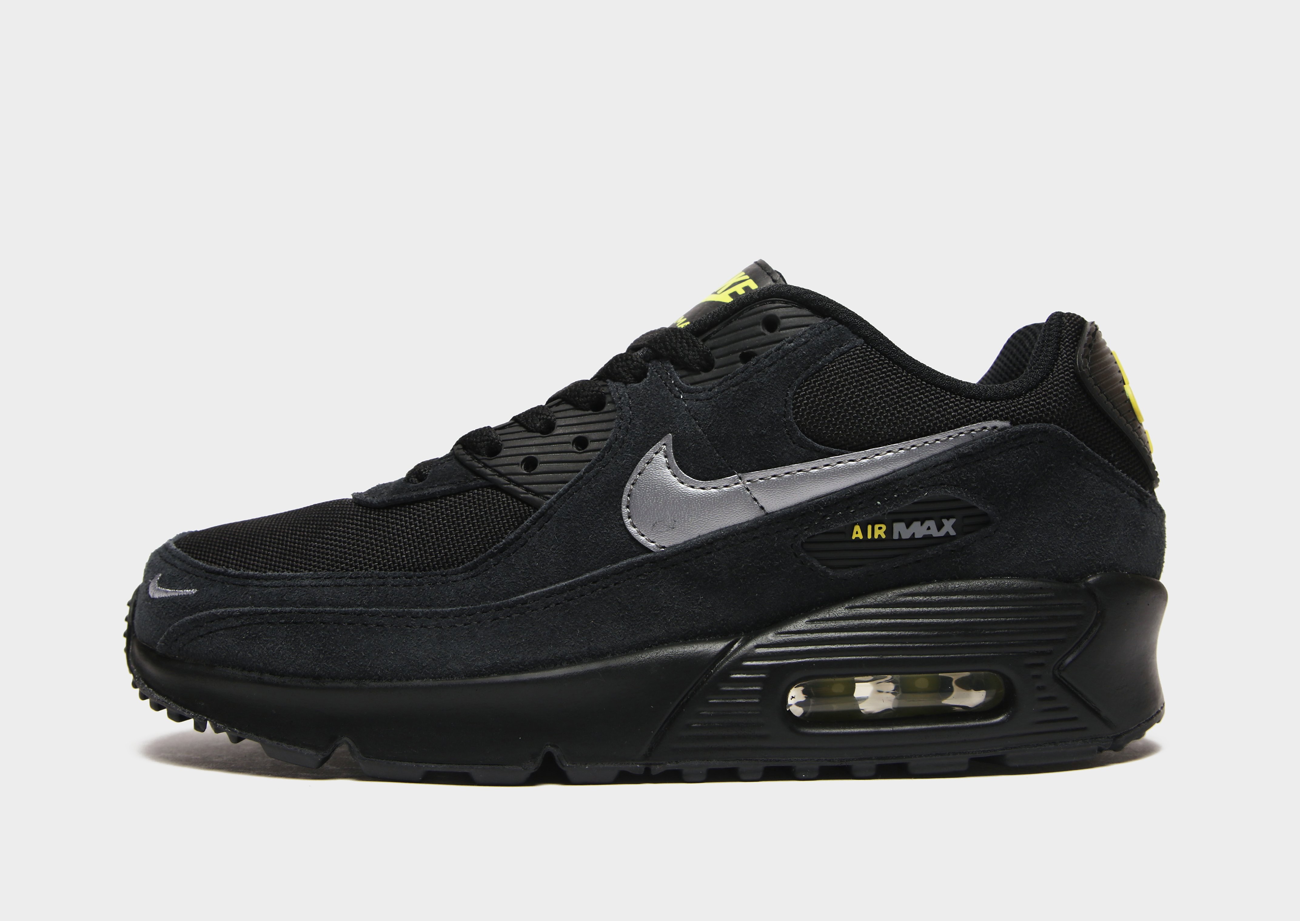 

Nike Air Max 90 Leather Junior - Black/Yellow Strike/Metallic Cool Grey - Kids, Black/Yellow Strike/Metallic Cool Grey
