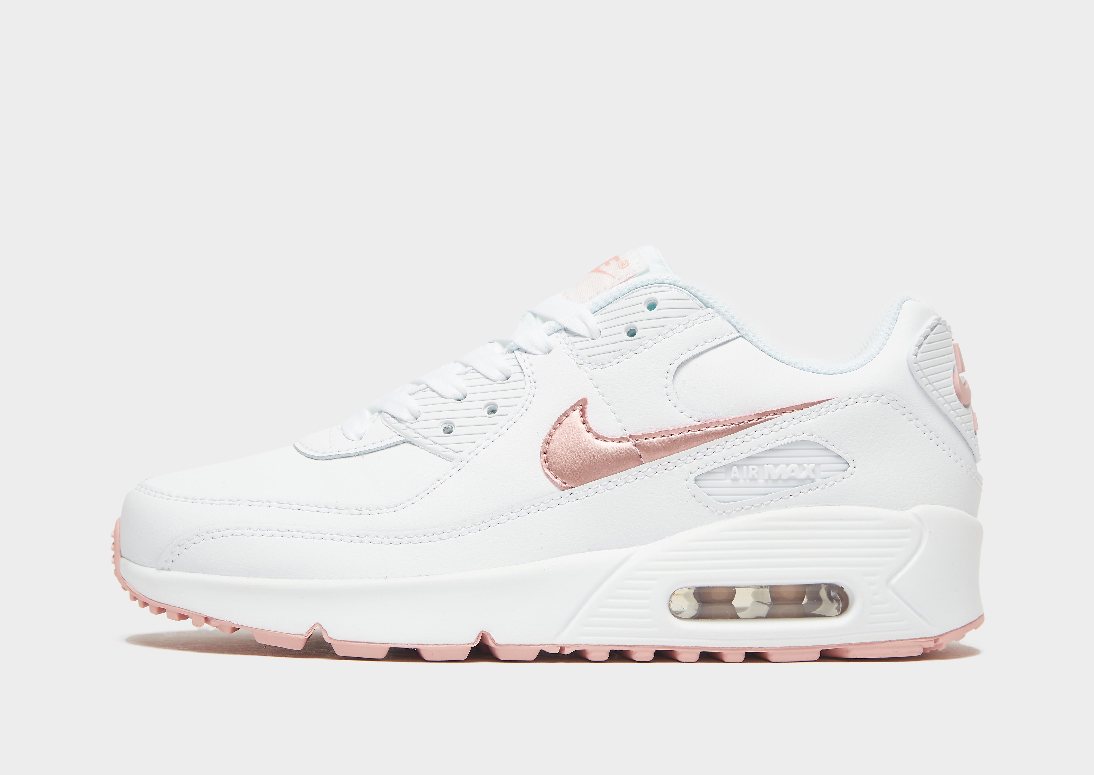 

Nike Air Max 90 Leather Junior - White/Pink Glaze - Kids, White/Pink Glaze