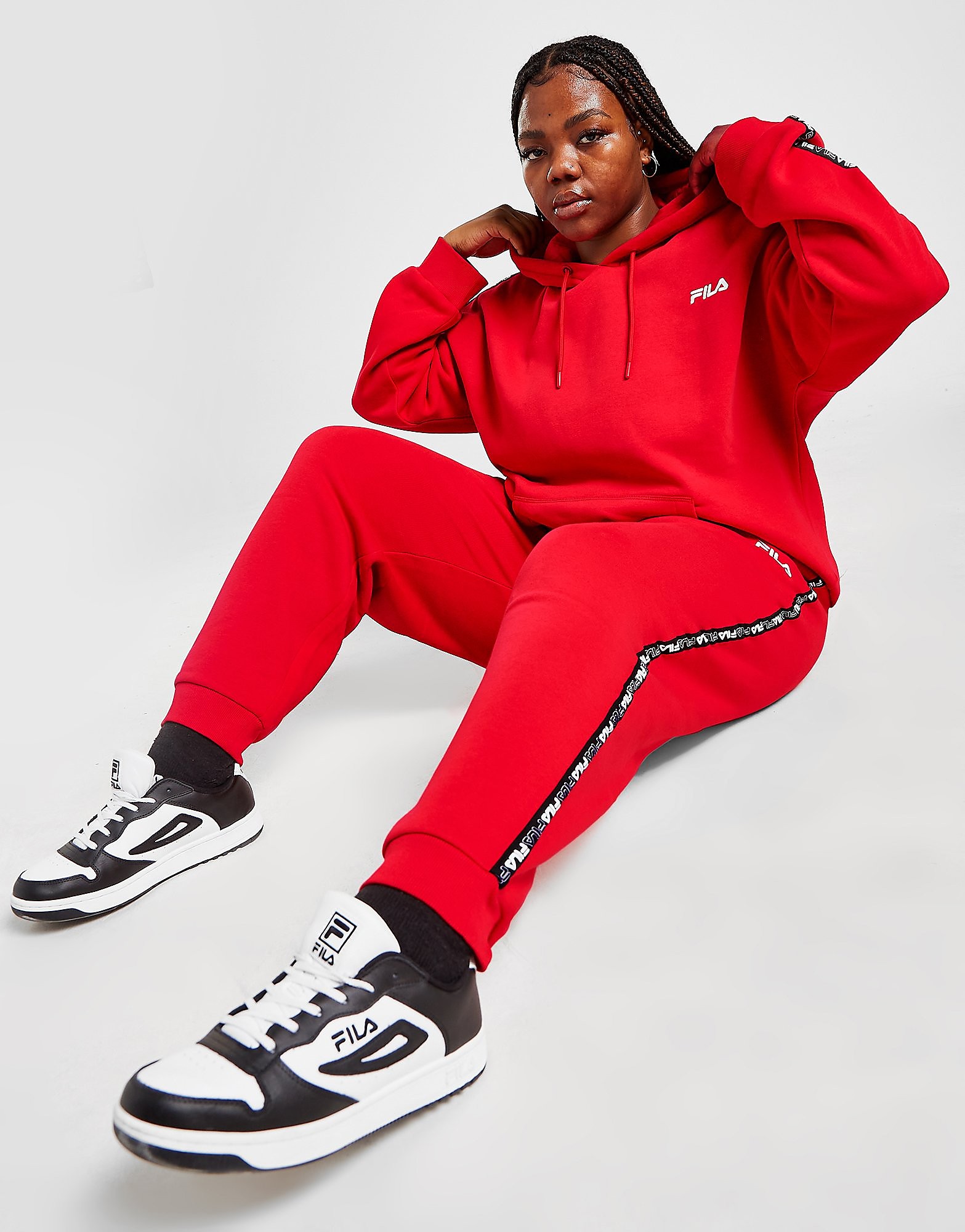 

Fila Plus Size Tape Joggers - Only at JD - Red - Womens, Red