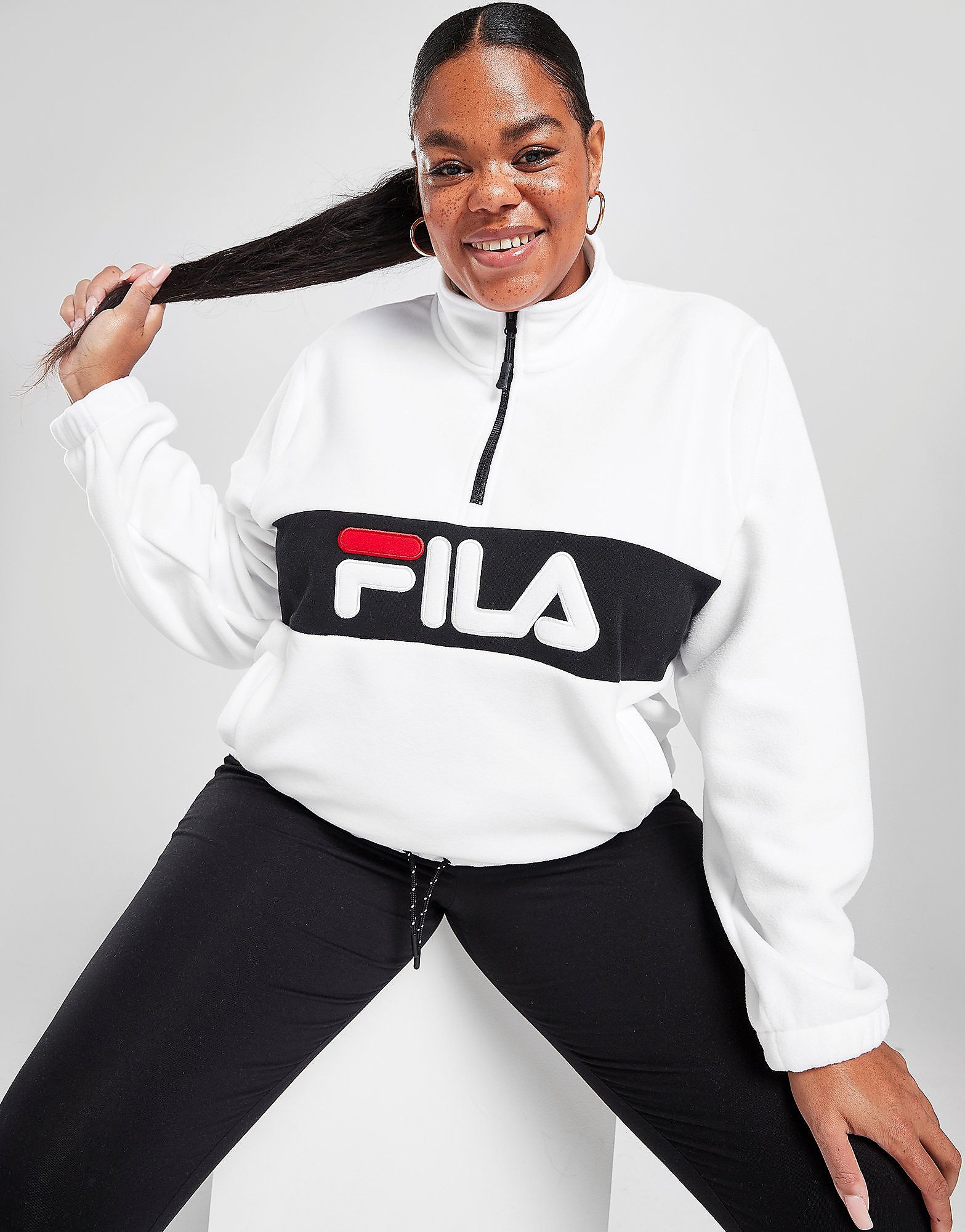 

Fila Polar Fleece Plus Size 1/4 Zip Top - Only at JD - White - Womens, White