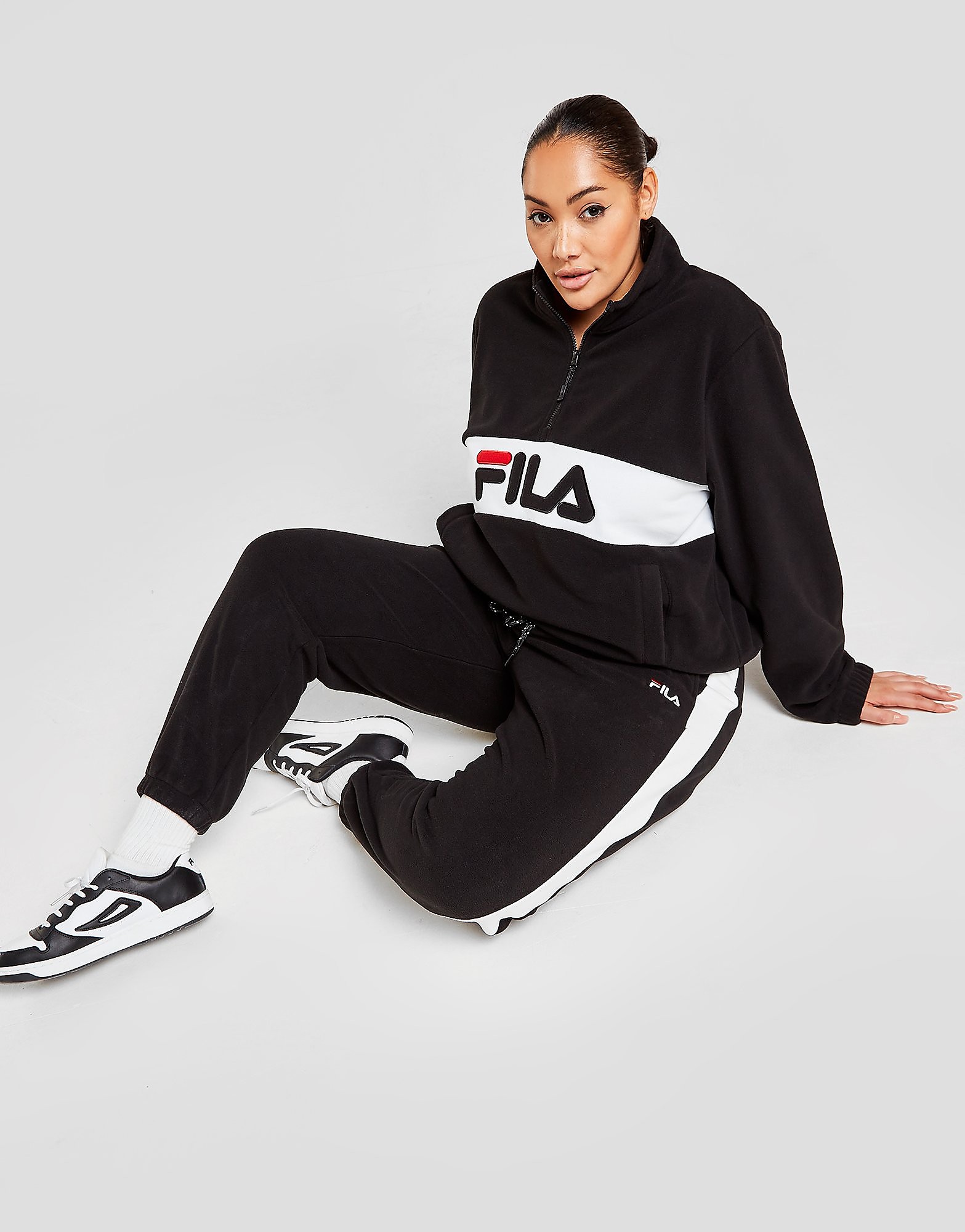 Fila Polar Fleece Plus Size Joggers - Only at JD - Black - Womens, Black