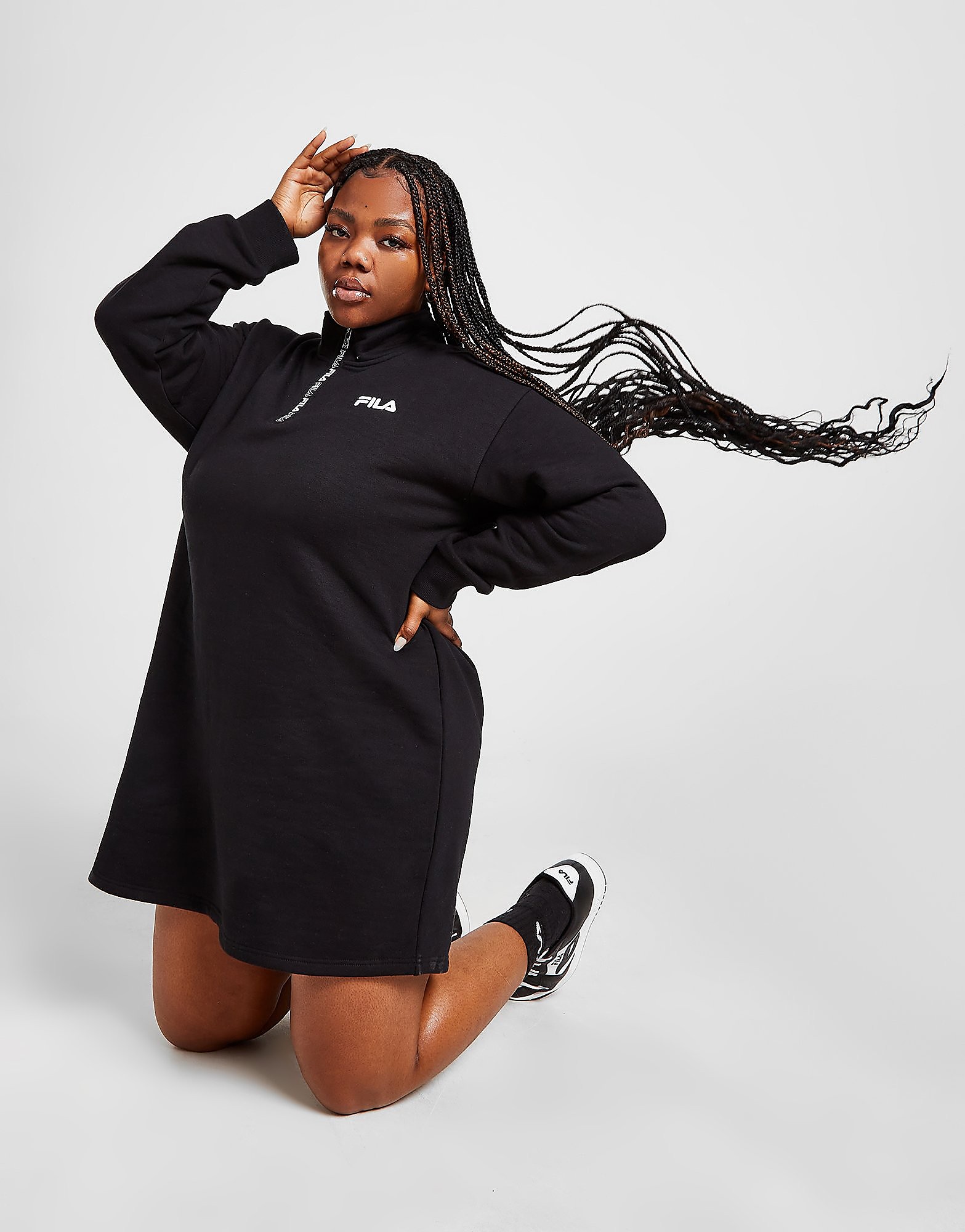 

Fila Plus Size 1/4 Zip Dress - Only at JD - Black - Womens, Black
