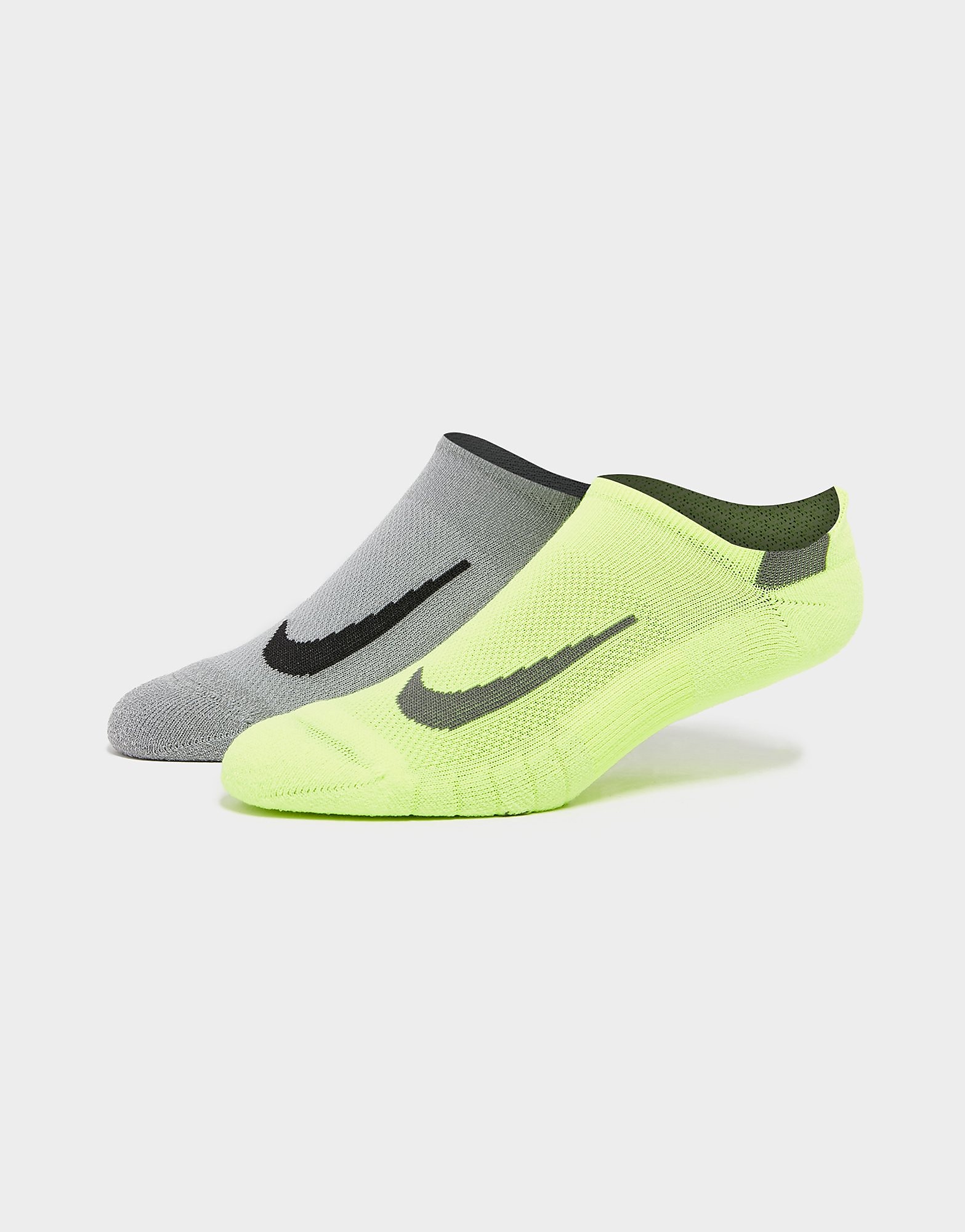 

Nike 2 Pack Running No Show Socks - Grey - Mens, Grey