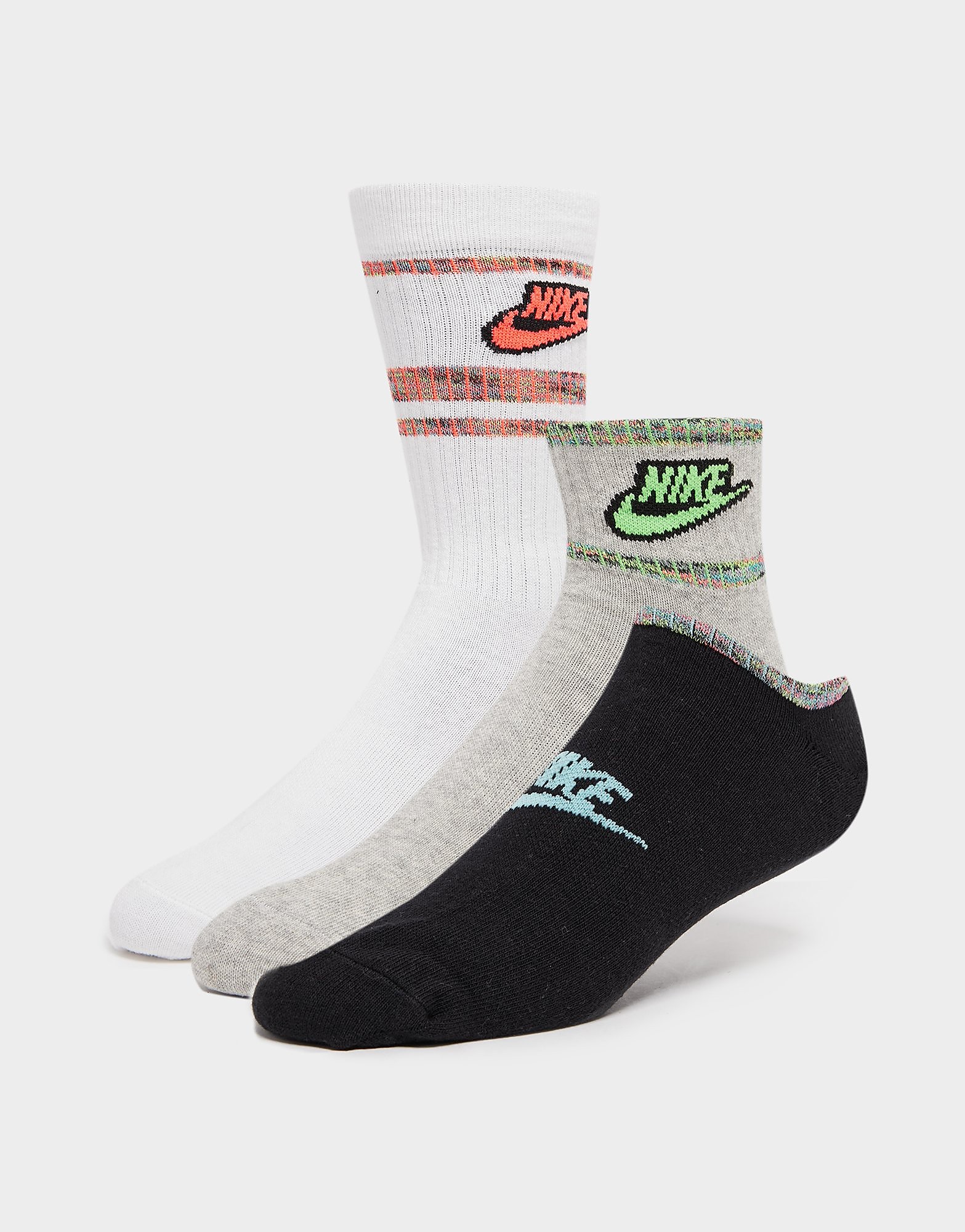 

Nike 3-Pack Crew/Ankle/No-Show Socks - White - Mens, White