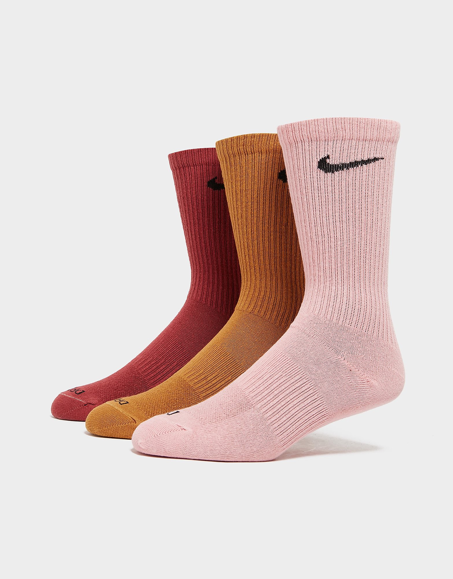 

Nike 3 Pack Crew Socks - Pink - Womens, Pink