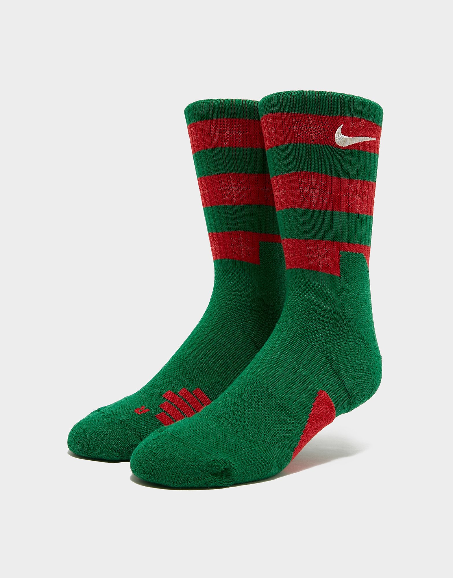

Nike Elite Xmas Crew Socks - Green/Green - Mens, Green/Green