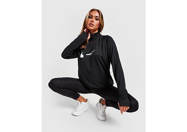 Nike Haut de running intermédiaire à 1/4 de zip Nike Dri-FIT Swoosh Run pour Femme - Black/Off-Noir/White, Black/Off-Noir/White