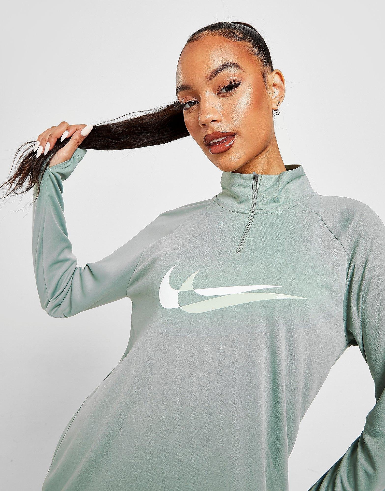 Nike Running Swoosh 1/4 Zip Top - Only at JD - Green - Womens, Green