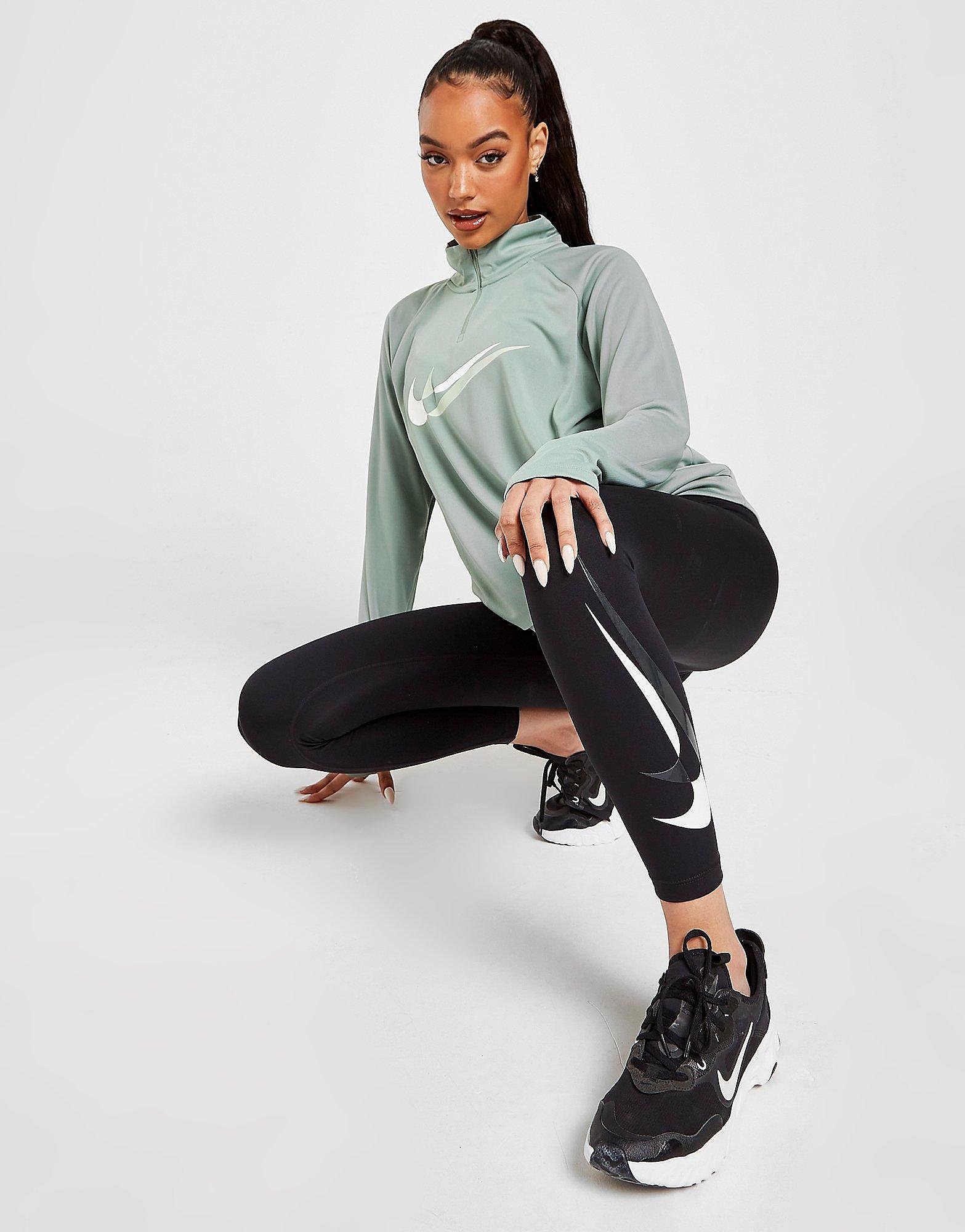 

Nike Swoosh Running Tights - Black/White - Womens, Black/White