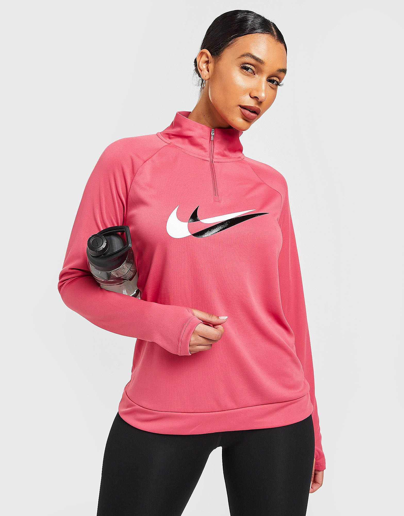 Nike Running Swoosh 1/4 Zip Top - Only at JD - Pink - Womens, Pink