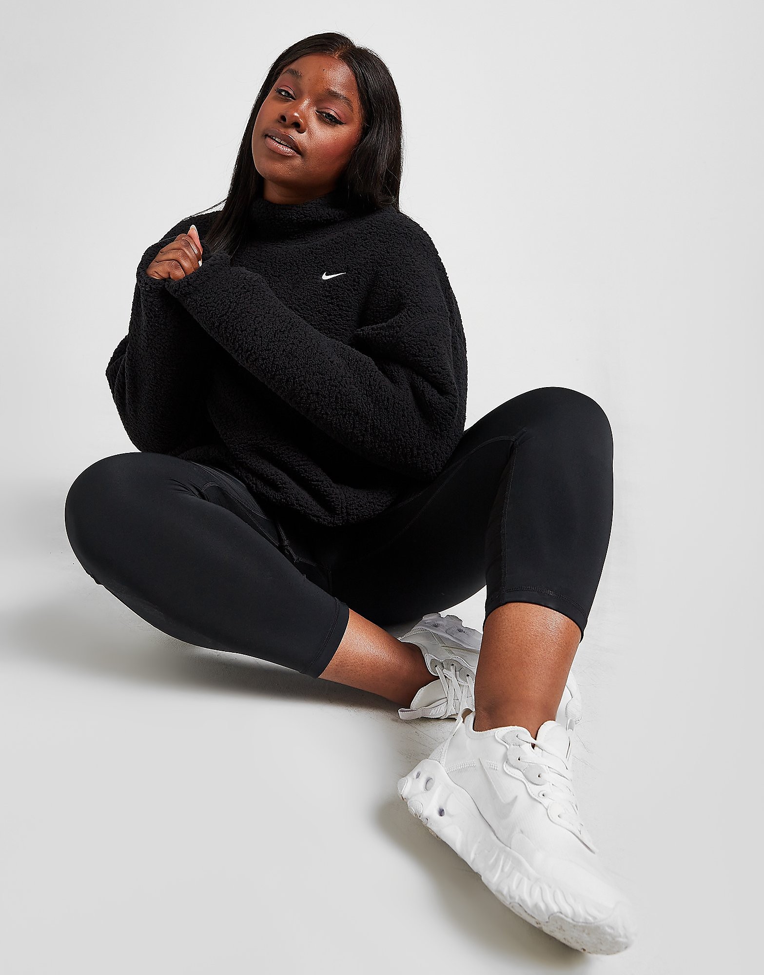 

Nike Plus Size Cosy Fleece Top - Black - Womens, Black