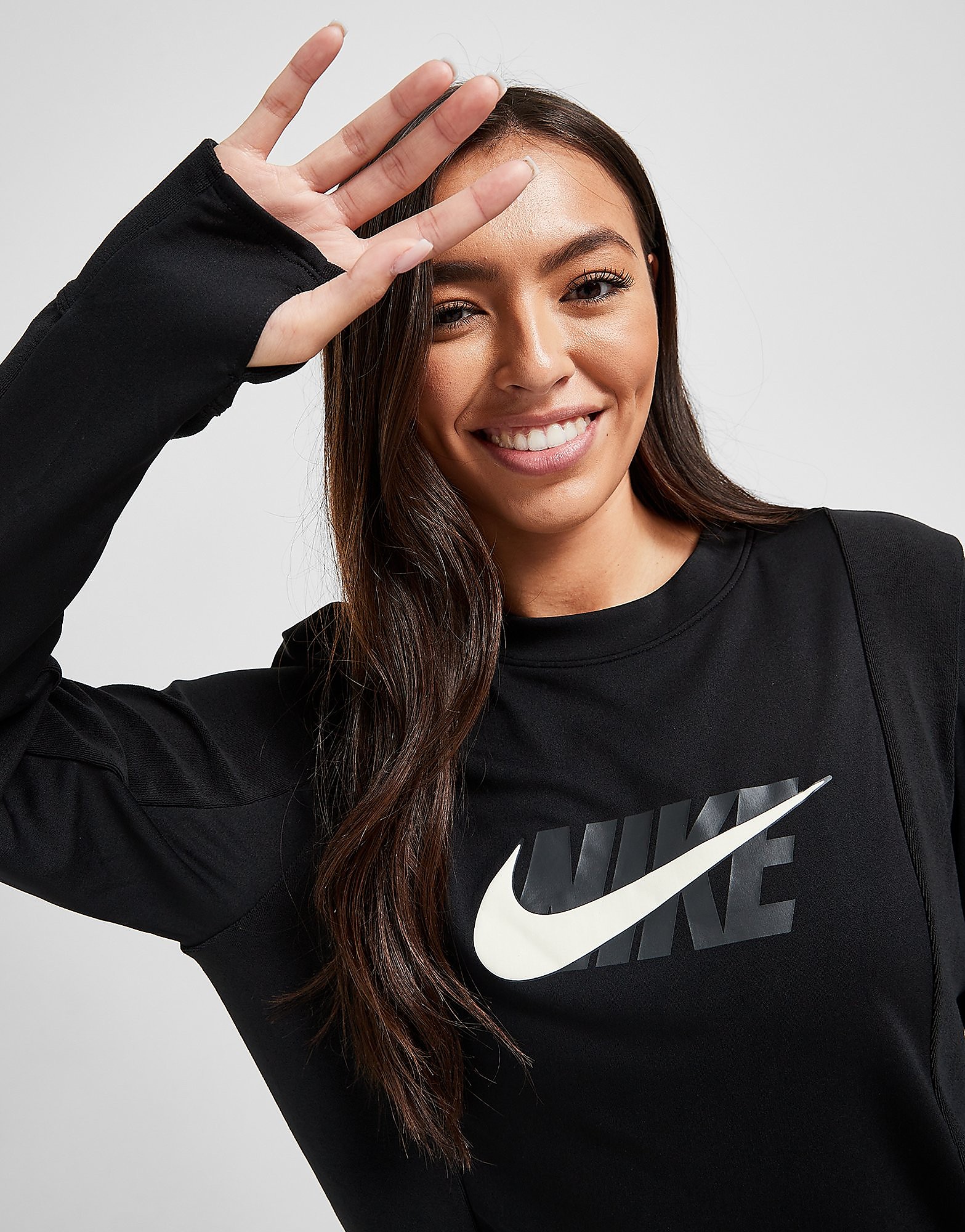 

Nike Running Futura Crew Sweatshirt - Black - Womens, Black