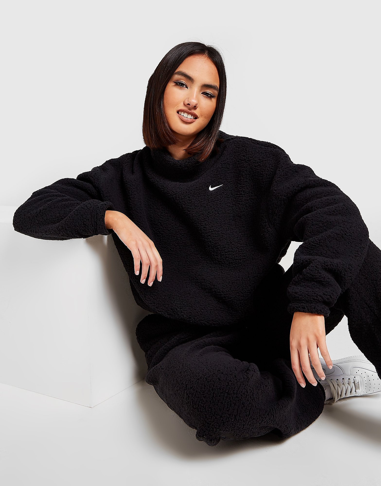 

Nike Cosy Fleece Top - Black - Womens, Black