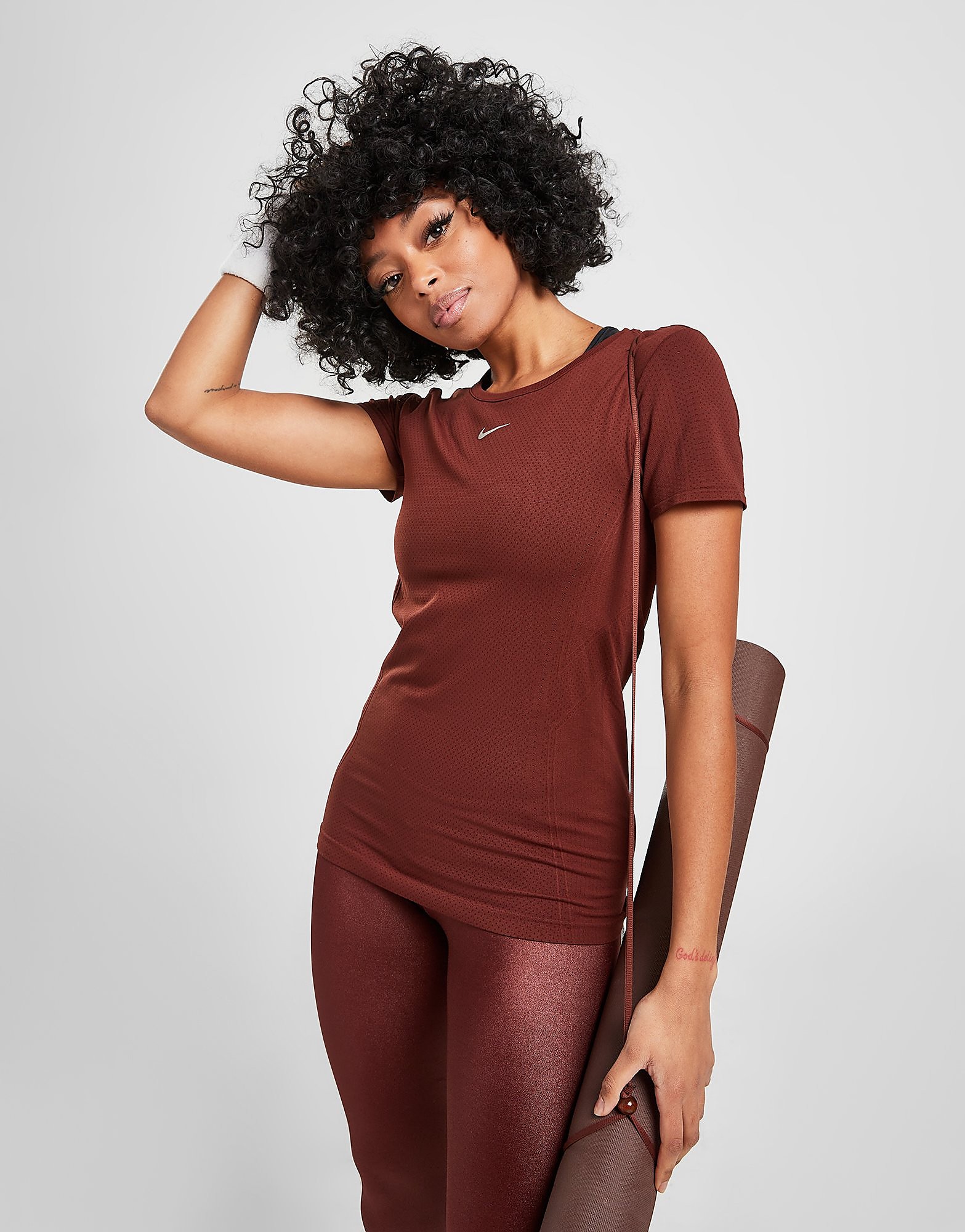 

Nike Training One Seamless Top - Brown - Womens, Brown