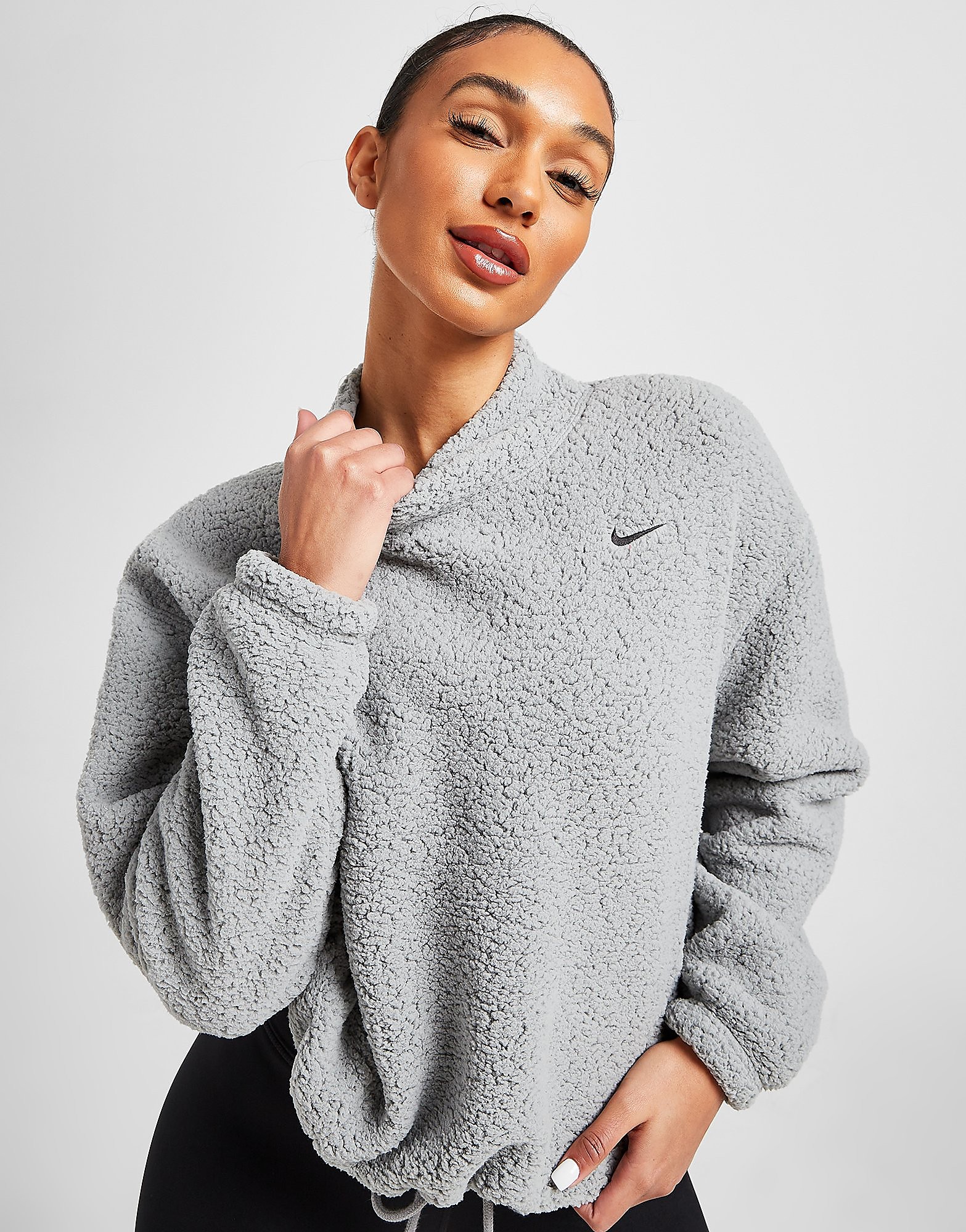 

Nike Cosy Fleece Top - Grey - Womens, Grey