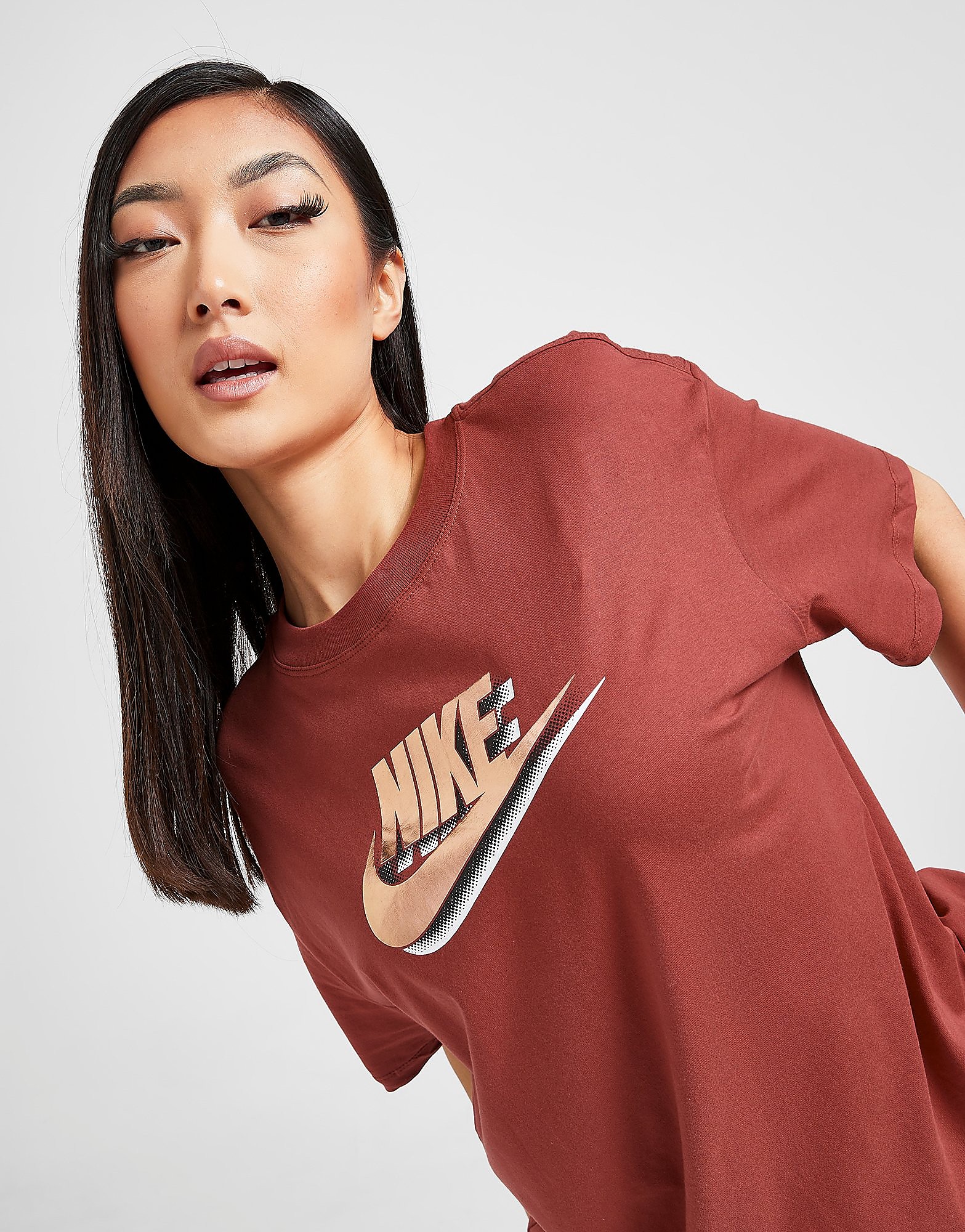 

Nike Double Futura Short Sleeve T-Shirt - Only at JD - Red - Womens, Red