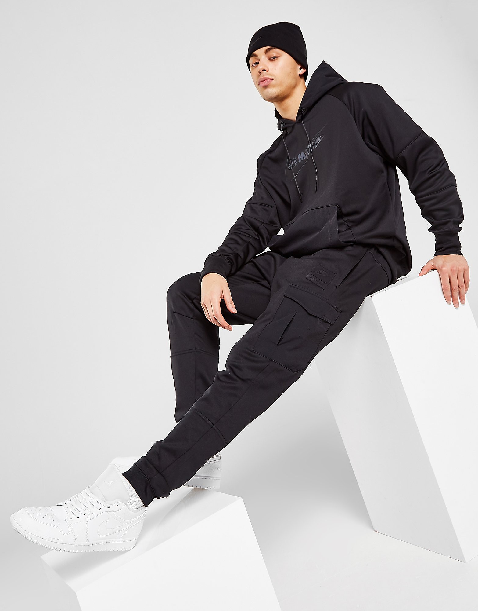 Nike Air Max Fleece Track Pants - Only at JD - Black - Mens, Black