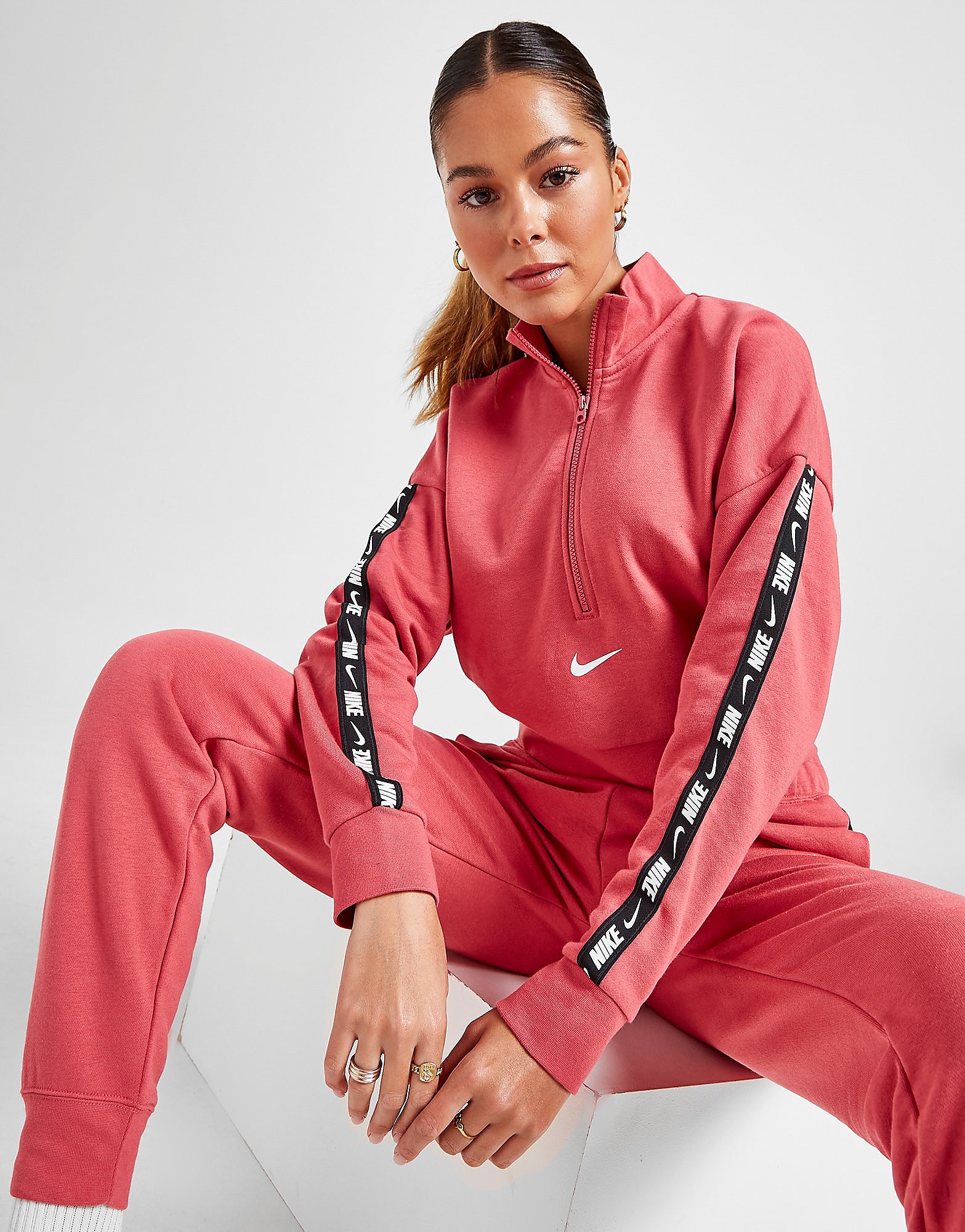 

Nike Tape Logo 1/4 Zip Crop Top - Only at JD - Pink - Mens, Pink