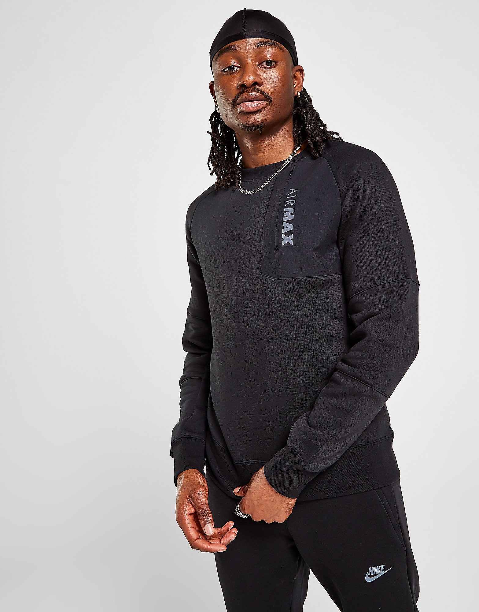 

Nike Air Max Fleece Crew Sweatshirt - Black - Mens, Black