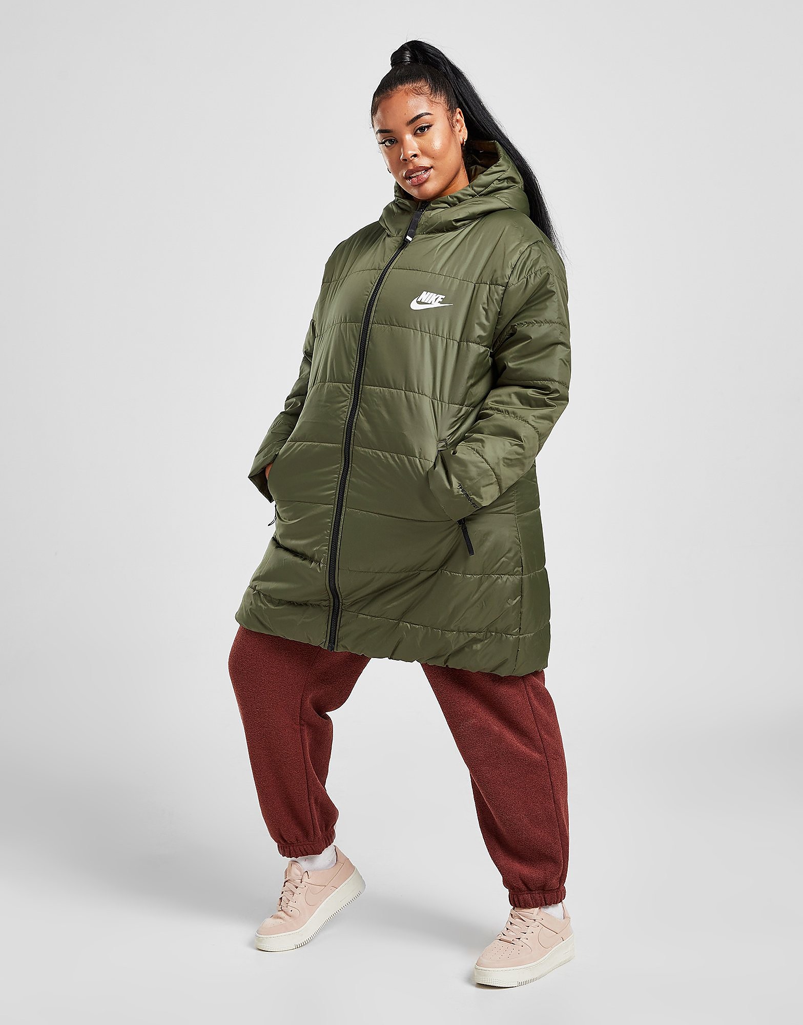 

Nike Plus Size Swoosh Parka Jacket - Green - Womens, Green