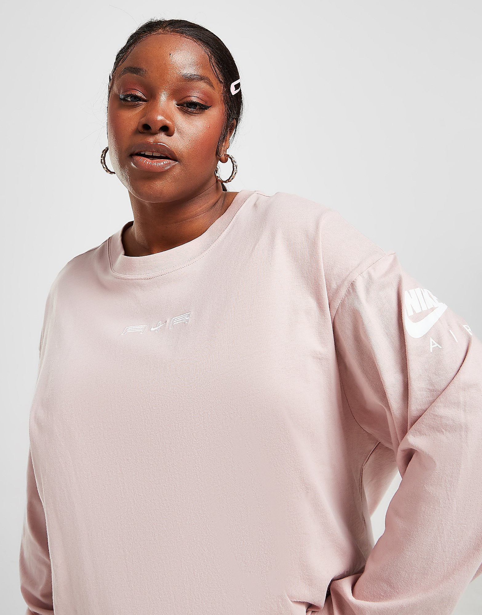 

Nike Plus Size Air Long Sleeve T-Shirt - Pink Oxford/White - Womens, Pink Oxford/White