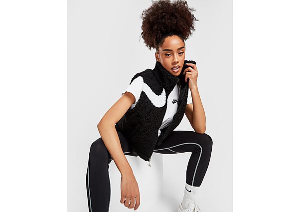 Nike Veste sans manches en tissu Fleece Nike Sportswear Swoosh pour Femme - Black/White, Black/White