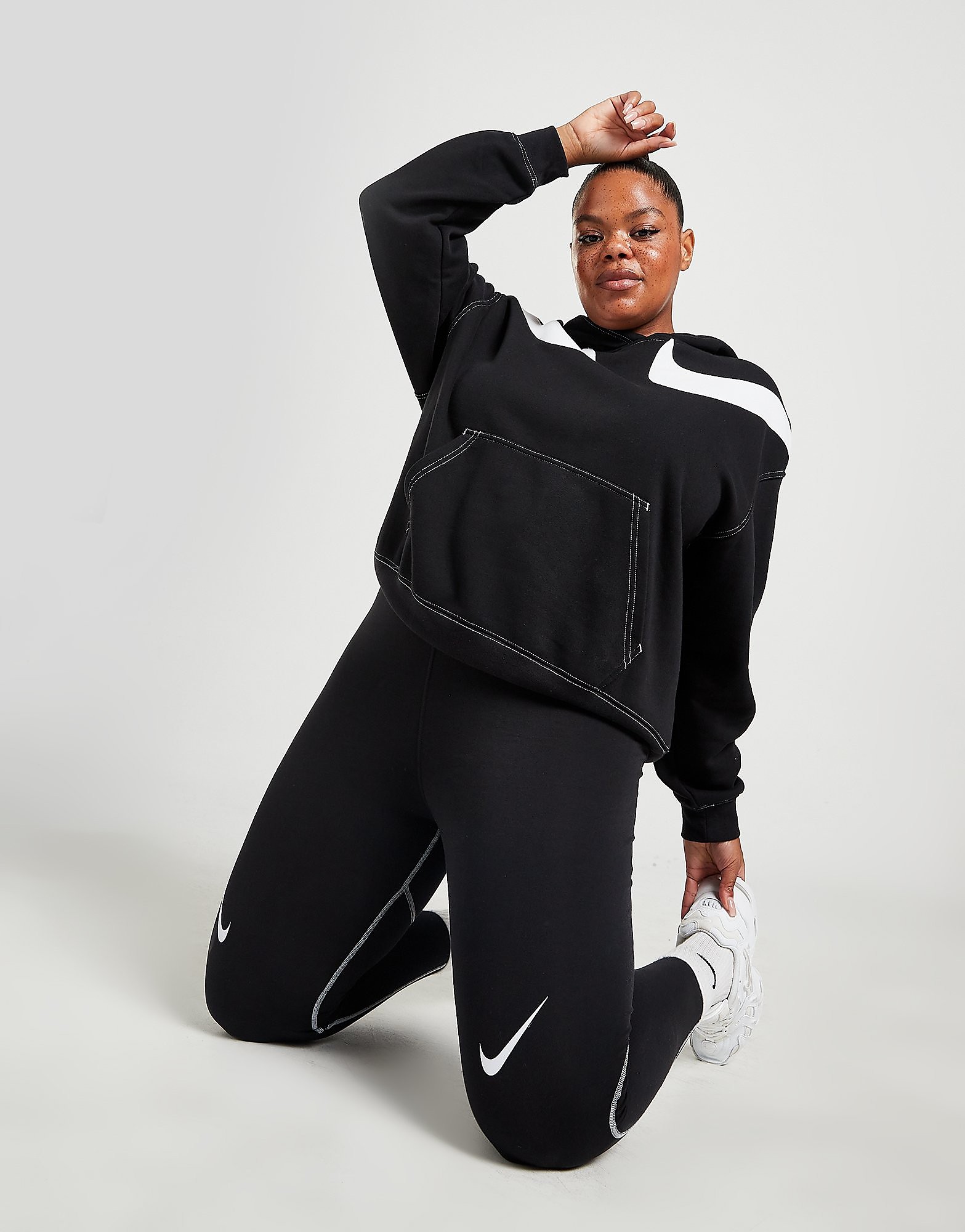 

Nike Plus Size Swoosh High Waist Leggings - Black - Womens, Black