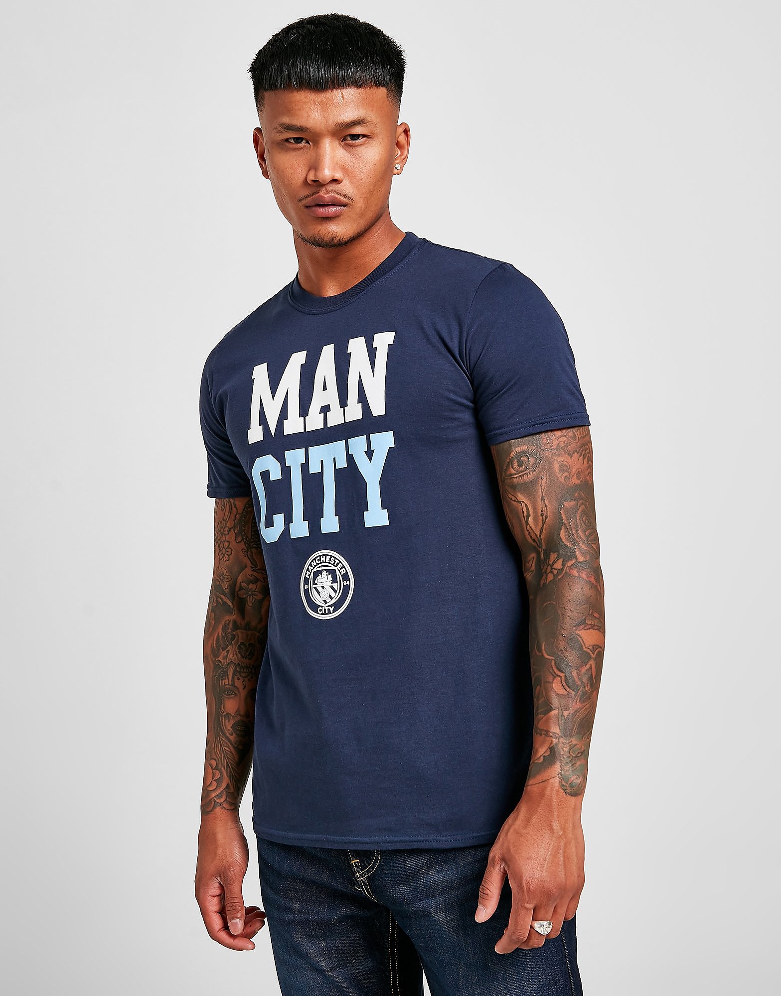 

Official Team Manchester City FC Block T-Shirt - Navy - Mens, Navy