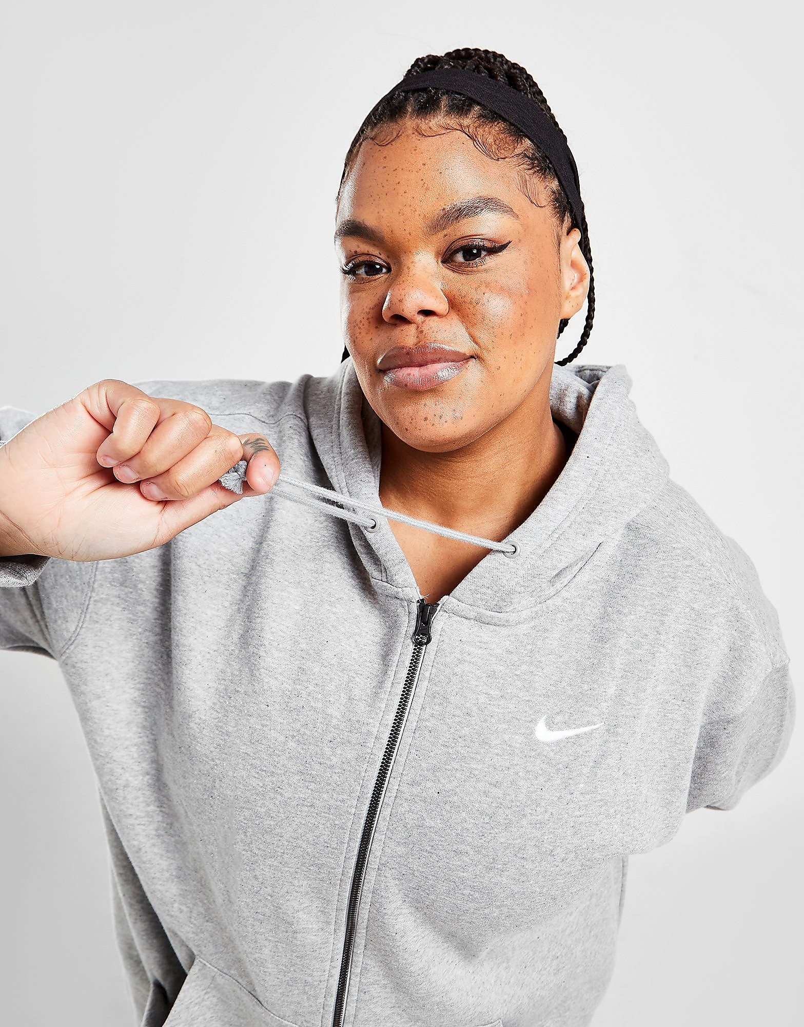 

Nike Trend Full Zip Plus Size Hoodie - Dark Grey Heather/Matte Silver/White - Womens, Dark Grey Heather/Matte Silver/White