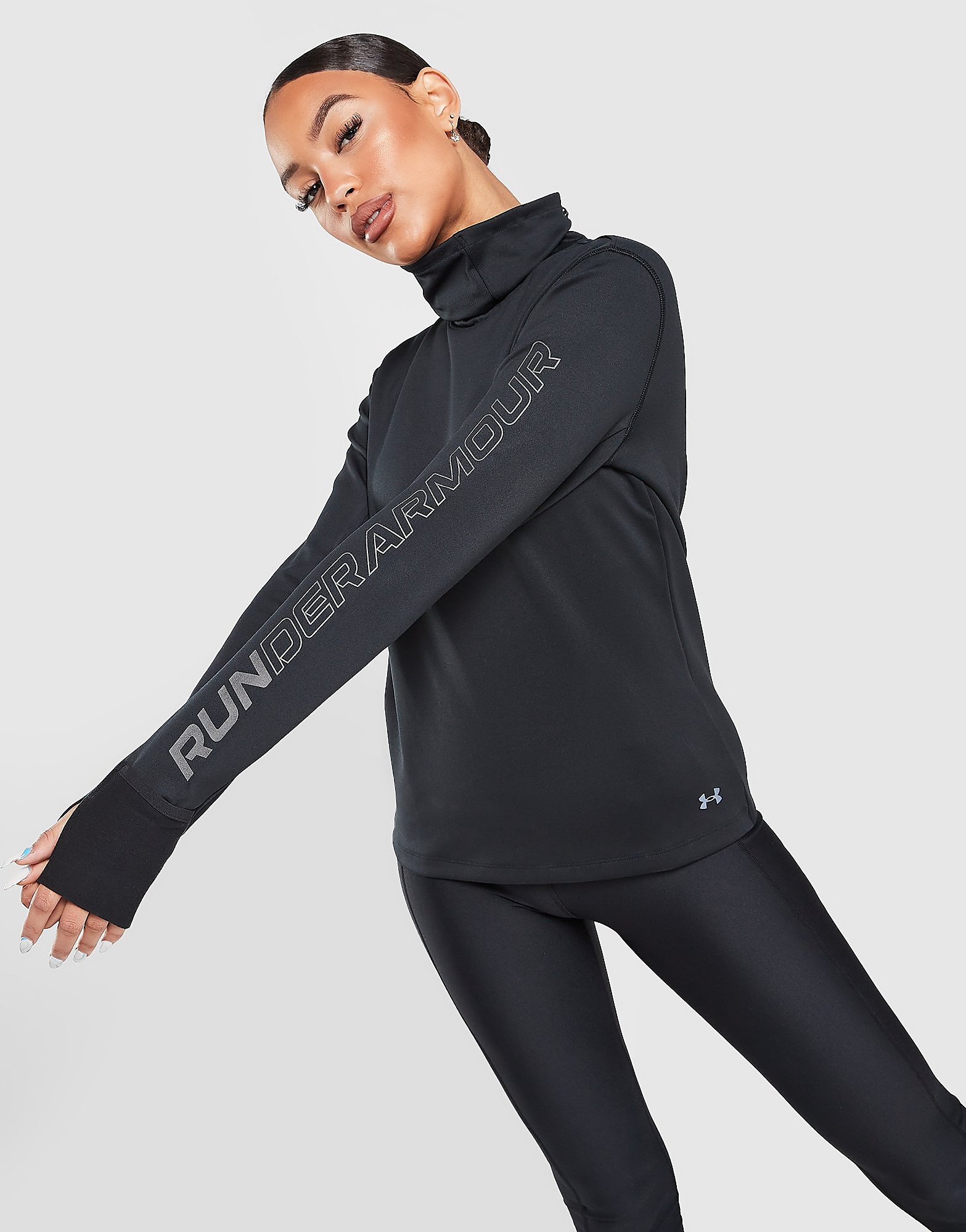 

Under Armour Empowered Mock Neck Top - Black - Womens, Black