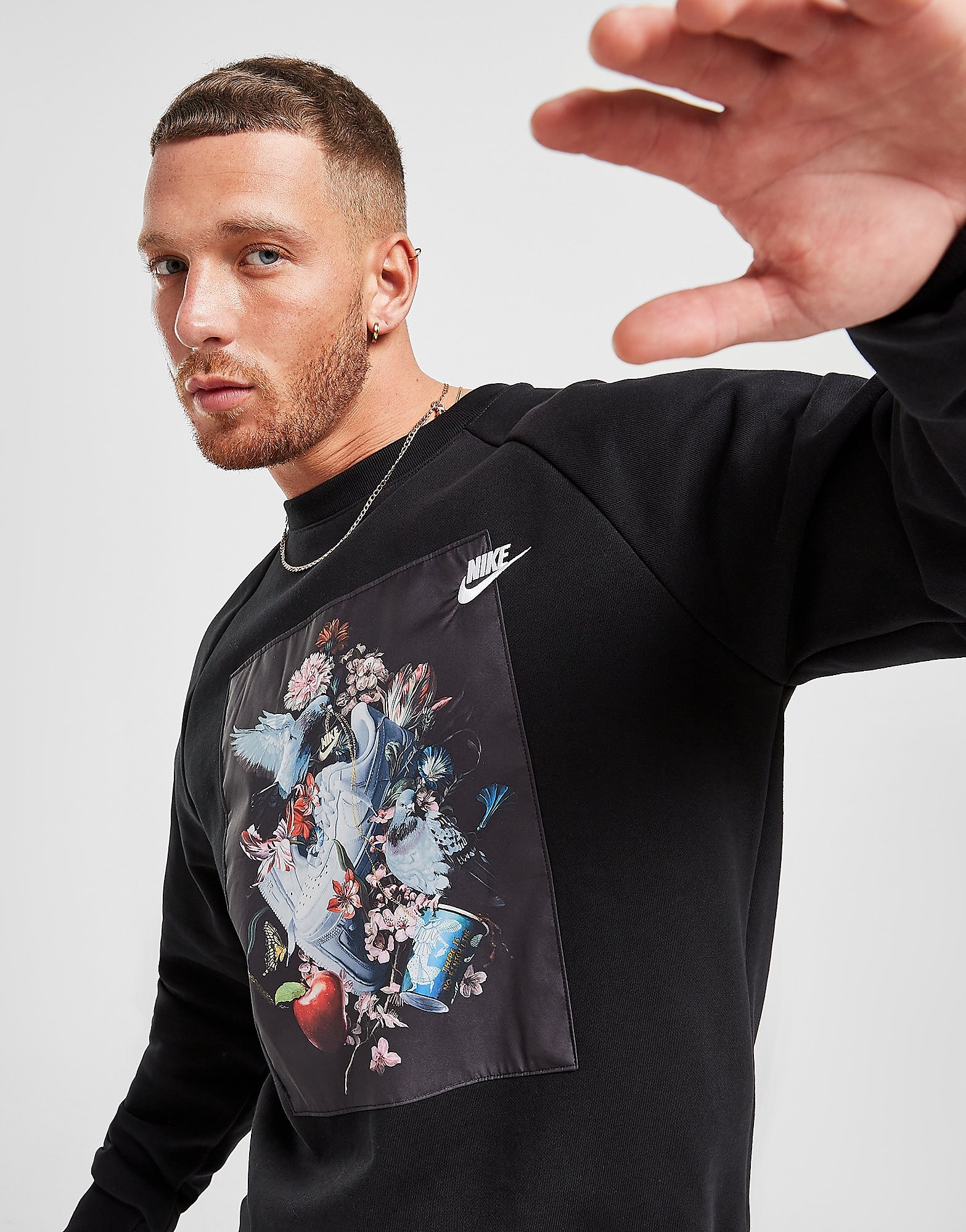 

Nike Masterpiece Crew Sweatshirt - Black/White - Mens, Black/White