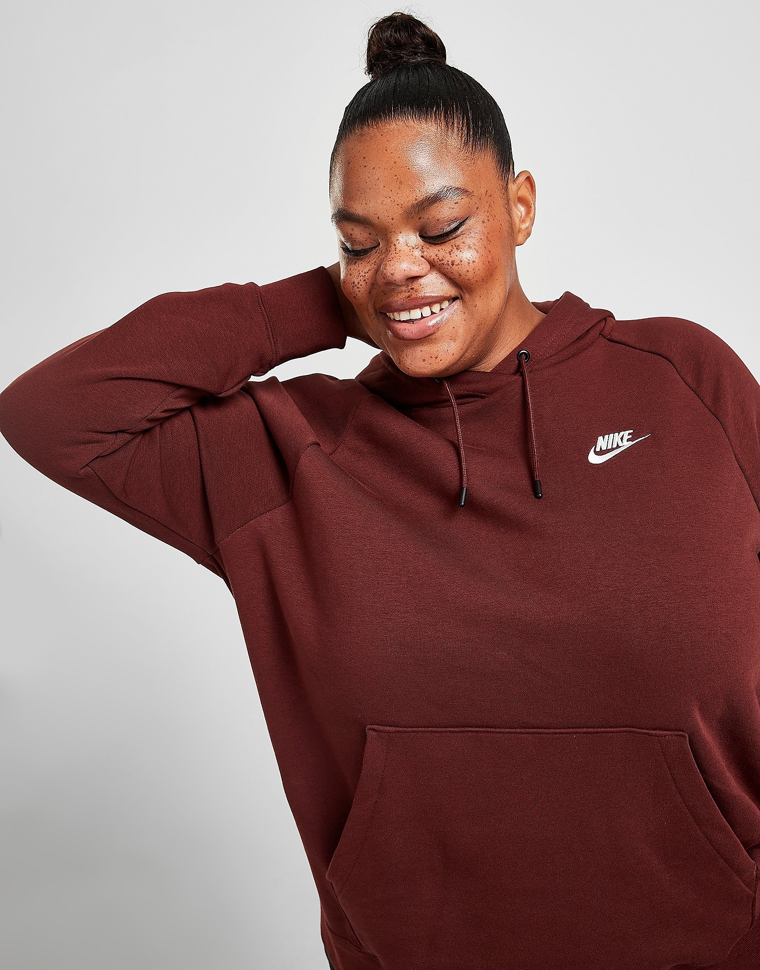 Nike Essential Plus Size Overhead Hoodie - Bronze Eclipse/White - Womens, Bronze Eclipse/White