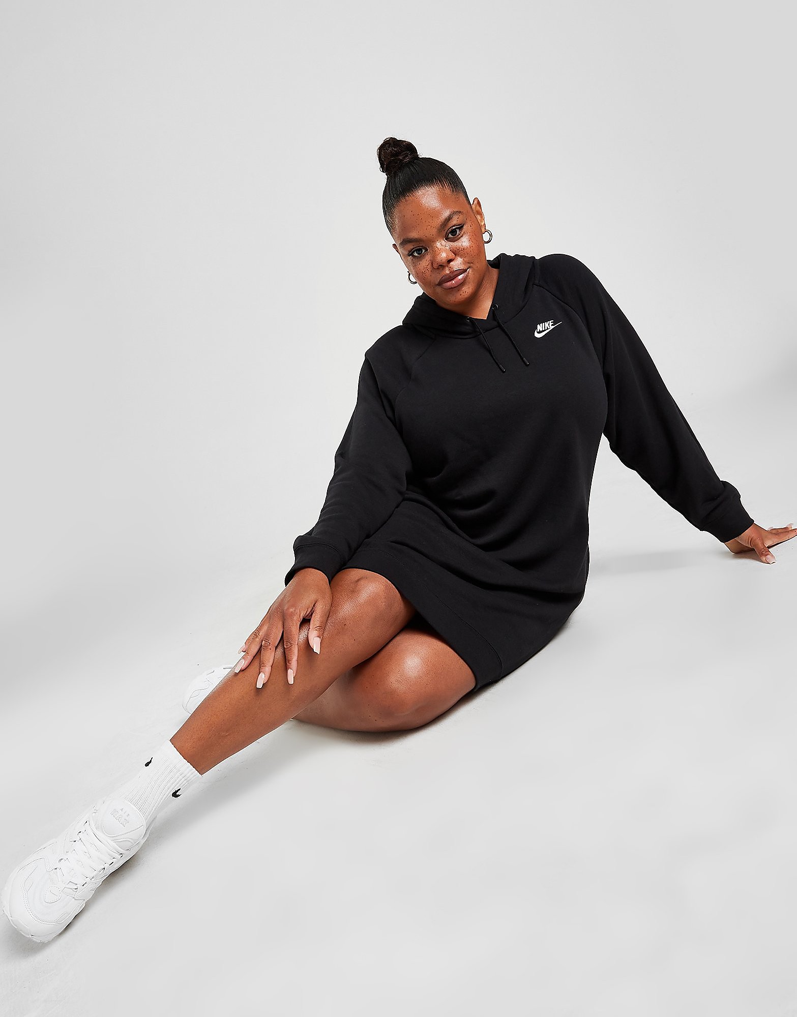 

Nike Plus Size Essential Fleece Dress - Black/White - Womens, Black/White