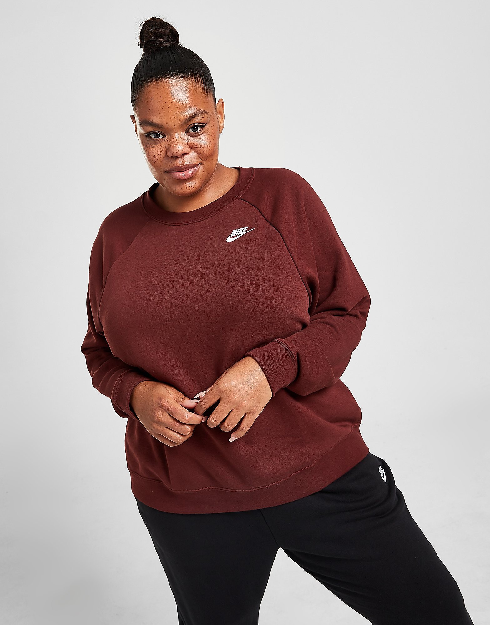 

Nike Essential Plus Size Crew Sweatshirt - Bronze Eclipse/White - Womens, Bronze Eclipse/White